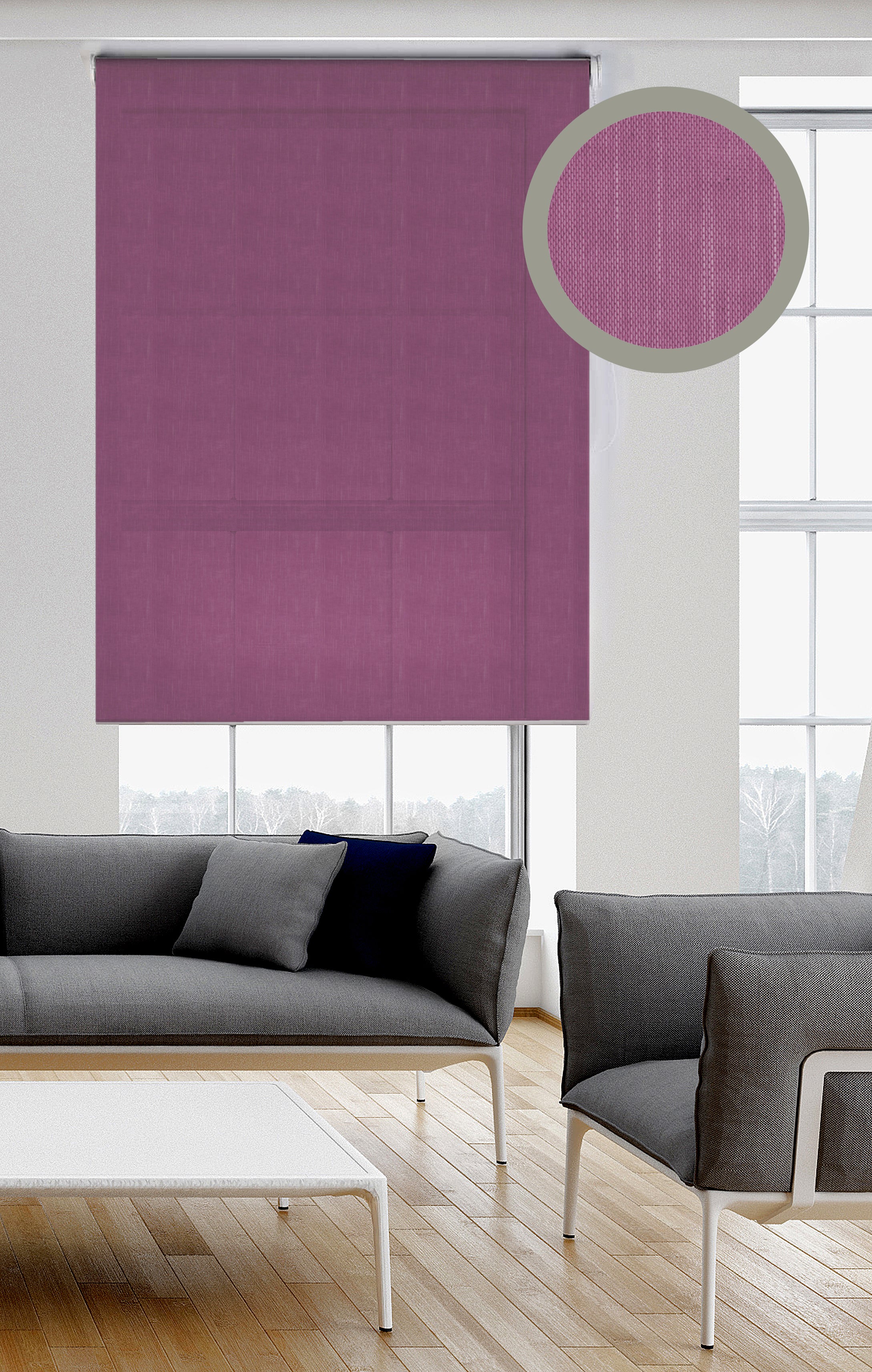 Estor enrollable ares berenjena 150x250 cm