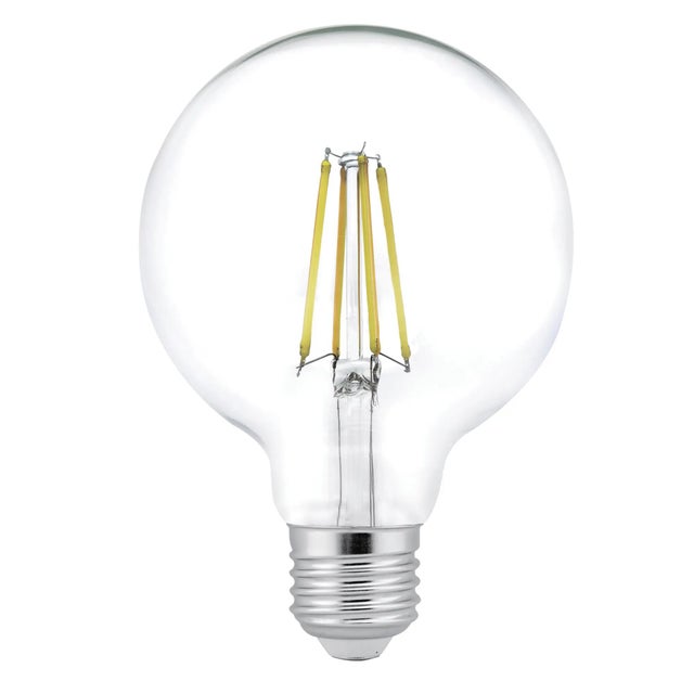 Bombilla LED E27 Pebetera 6w con media cúpula de efecto espejo oro
