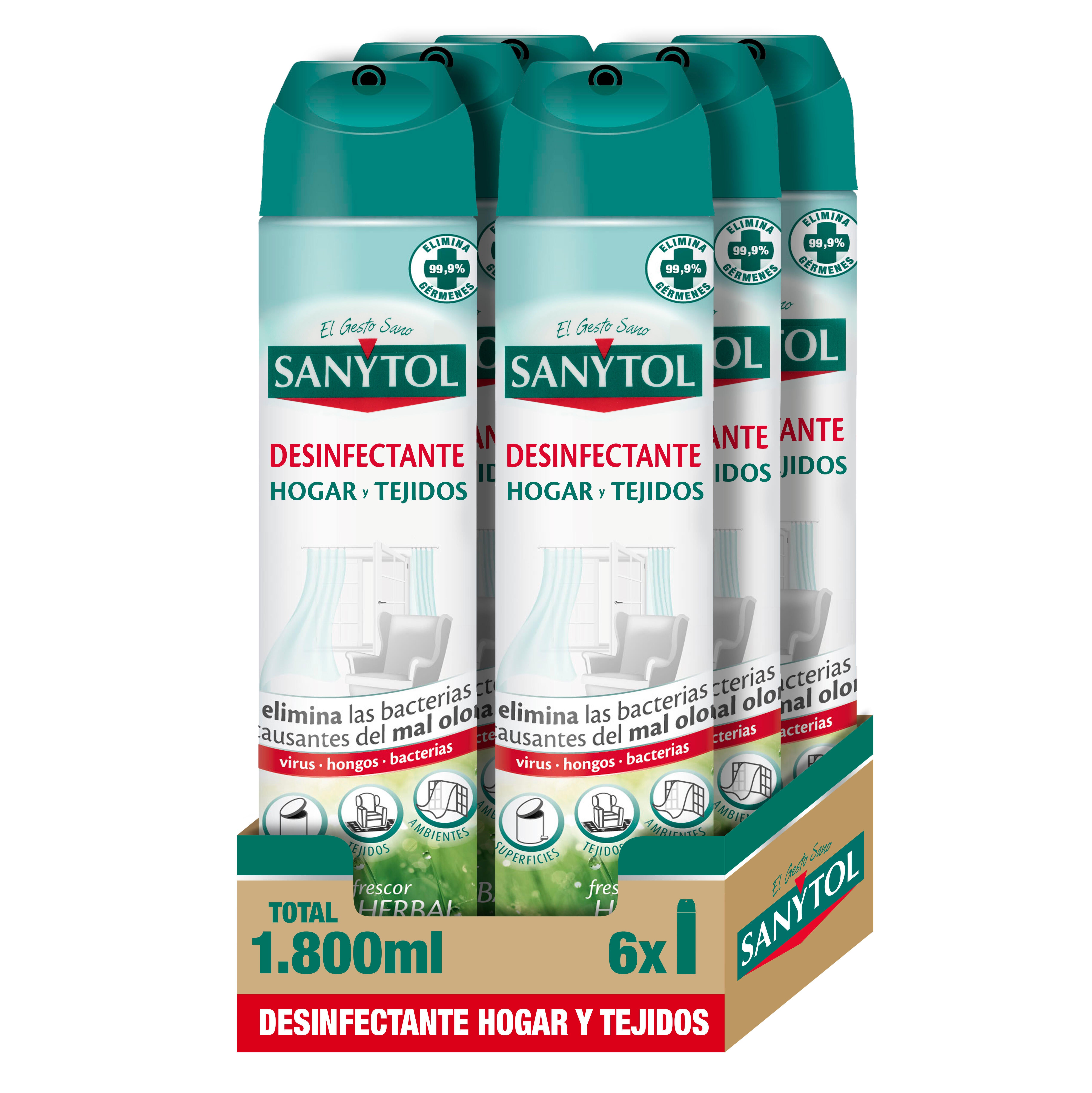 Sanytol – Desinfectante Hogar y Tejidos, Elimina Bacterias, Virus y Hongos  Sin Lejía, flor de algodon - Pack de 6 x 300 ML = 1,8L : : Salud y  cuidado personal