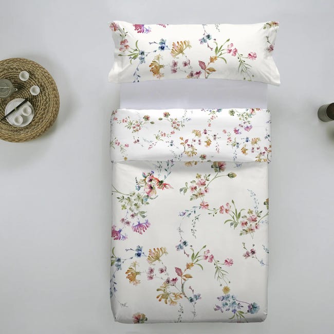 Funda nórdica INSPIRE Zigor floral percal hilos multicolor cama 90 cm Leroy Merlin