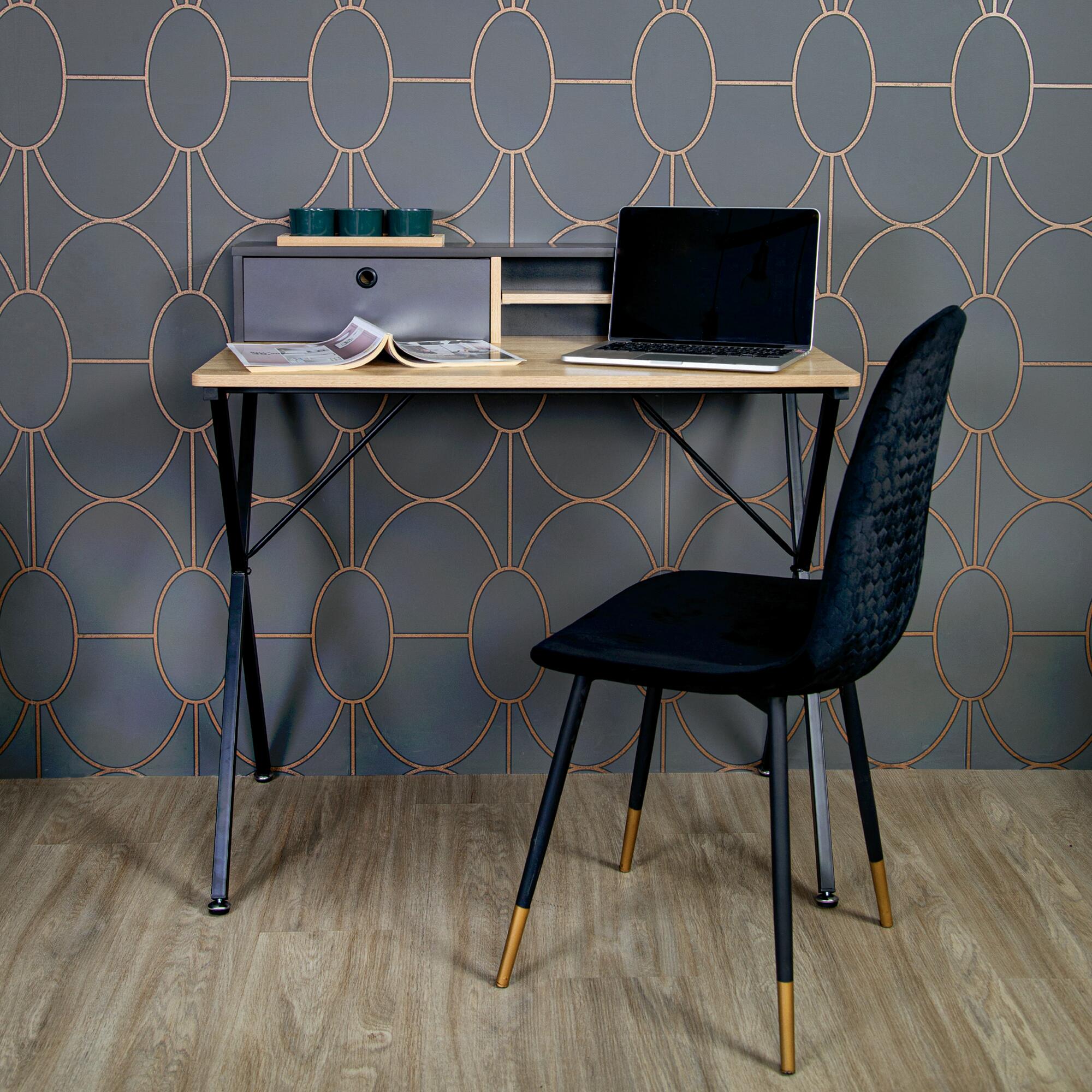Mesa de escritorio cambridge de mdf color negro 91,5x50x90cm