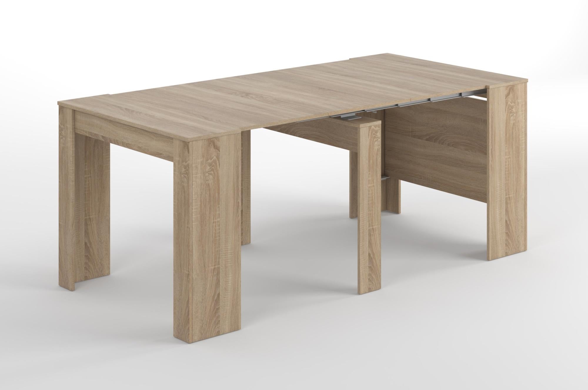 Mesa de comedor extensible madera (51/237x90) cm marrón de la marca FORES