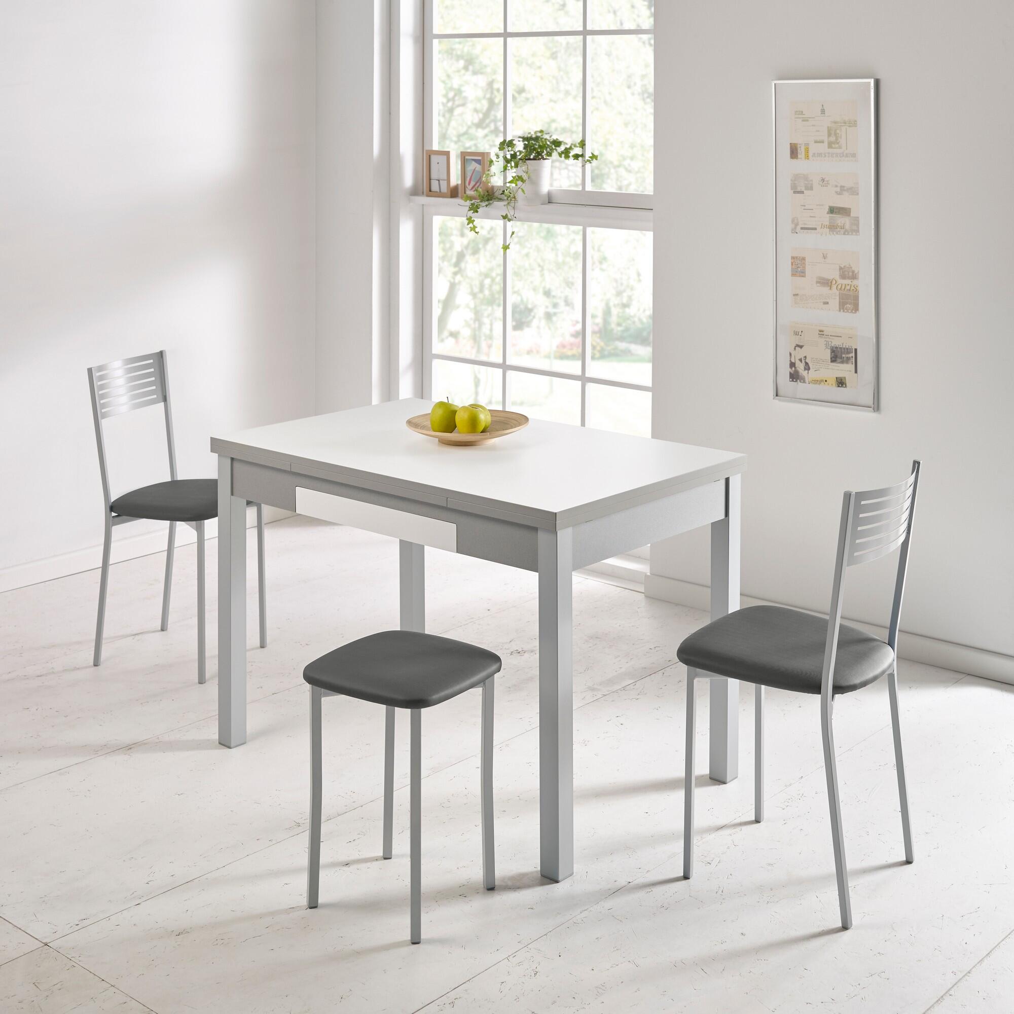 Conjunto mesa meri 90x50 cm extensible con 4 asientos