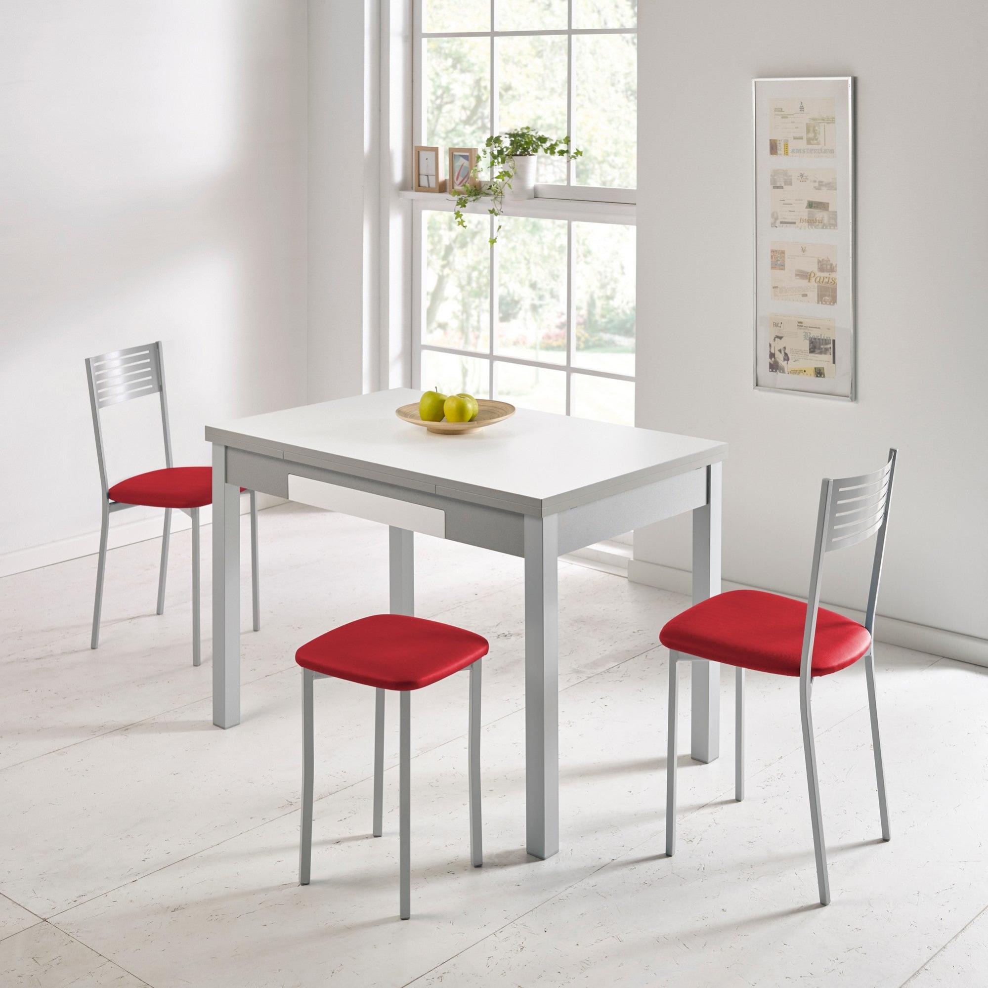 Conjunto mesa meri 90x50 cm extensible con 4 asientos