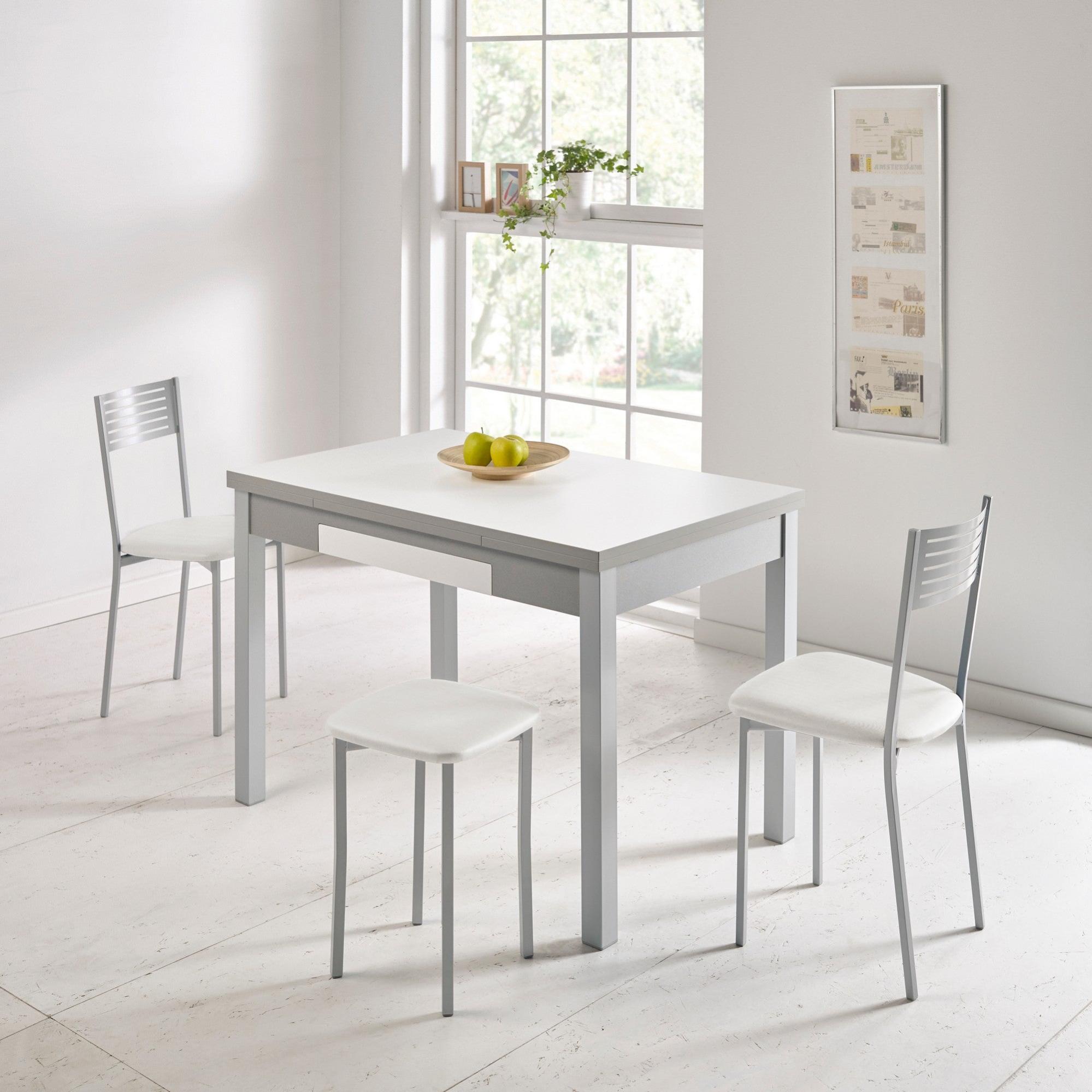Conjunto mesa meri 90x50 cm extensible con 4 asientos