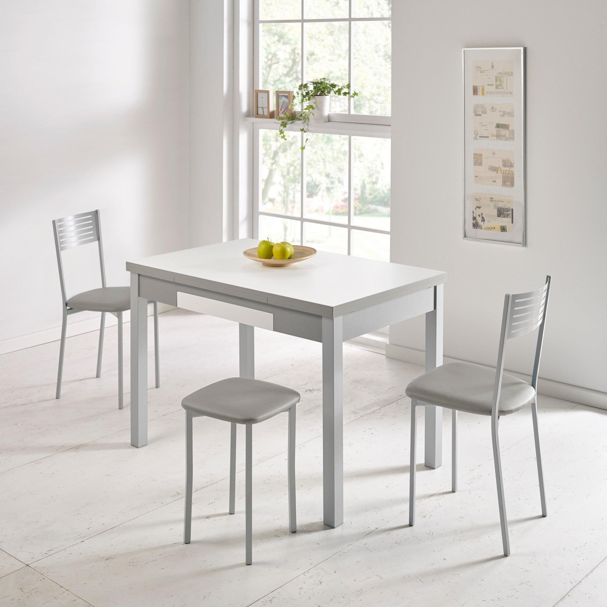 Conjunto mesa meri 90x50 cm extensible con 4 asientos
