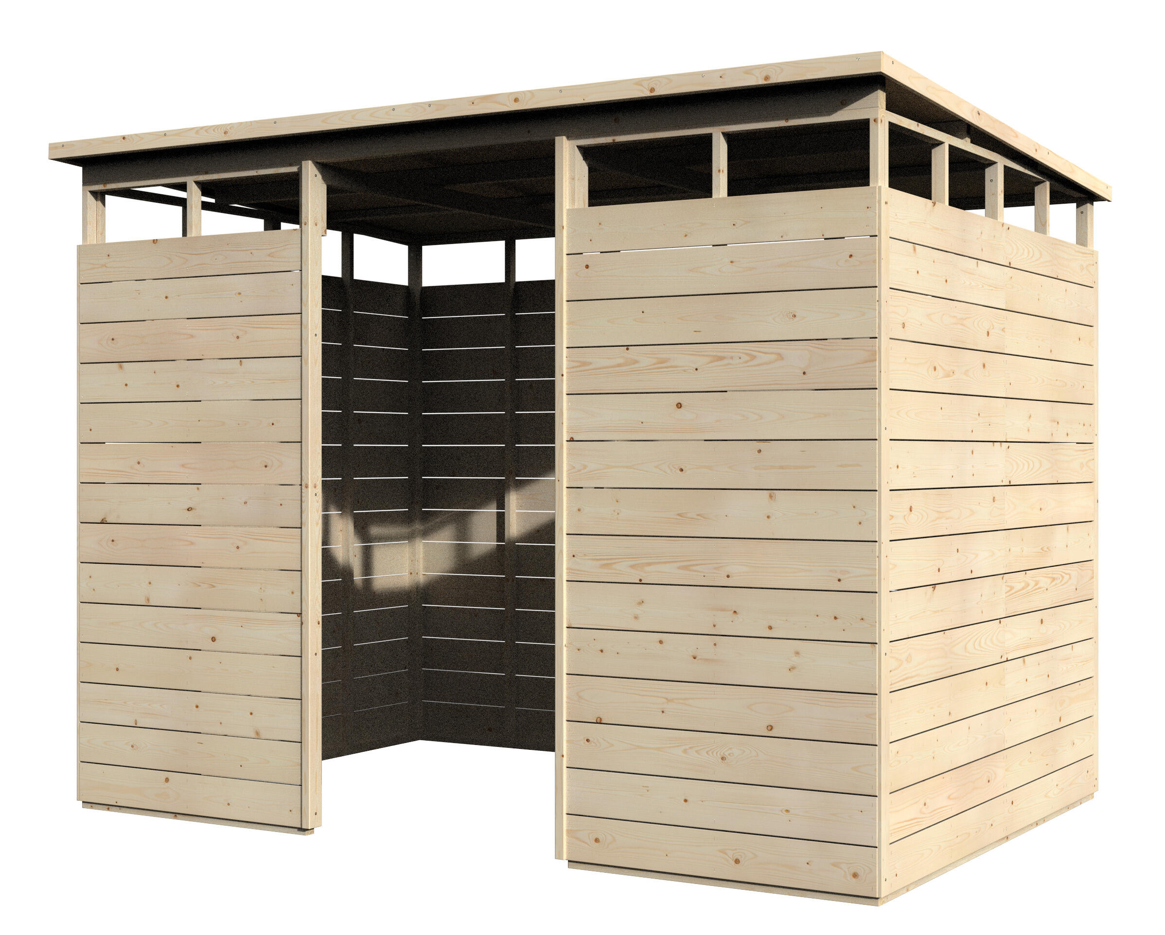 Caseta de madera multifunción de 272.6 x 206.5 x 199.6 cm y 5.44 m²