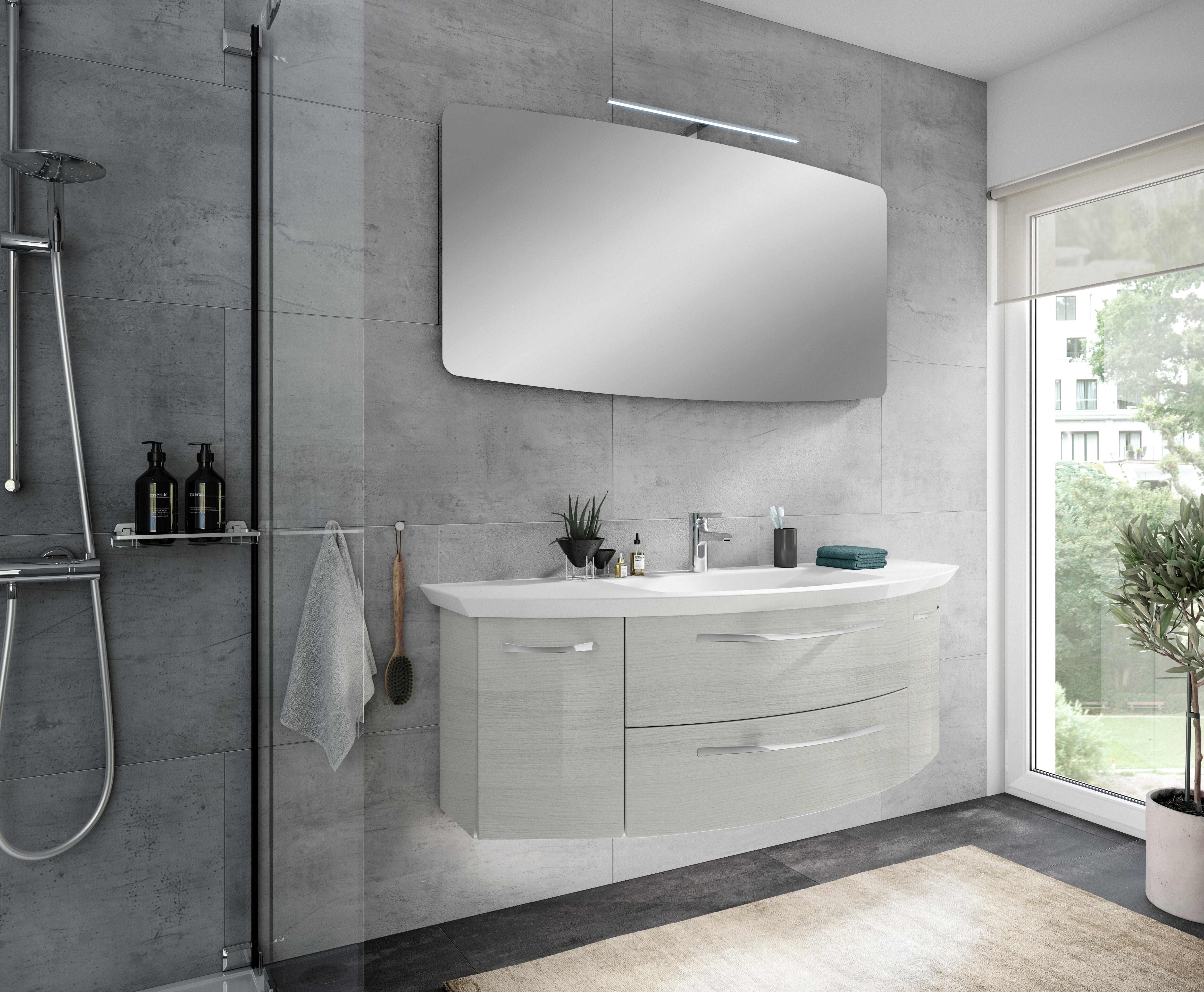 Mueble de baño con lavabo image roble claro 130x48 cm
