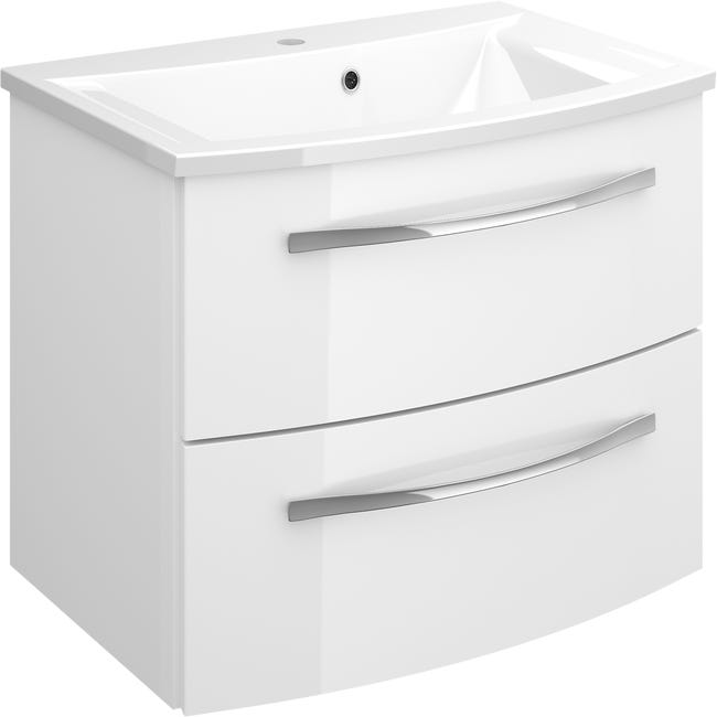 Domodomo - Mueble de baño con Lavabo Bianco de 85 x 50 x 25,5 cm, Armario