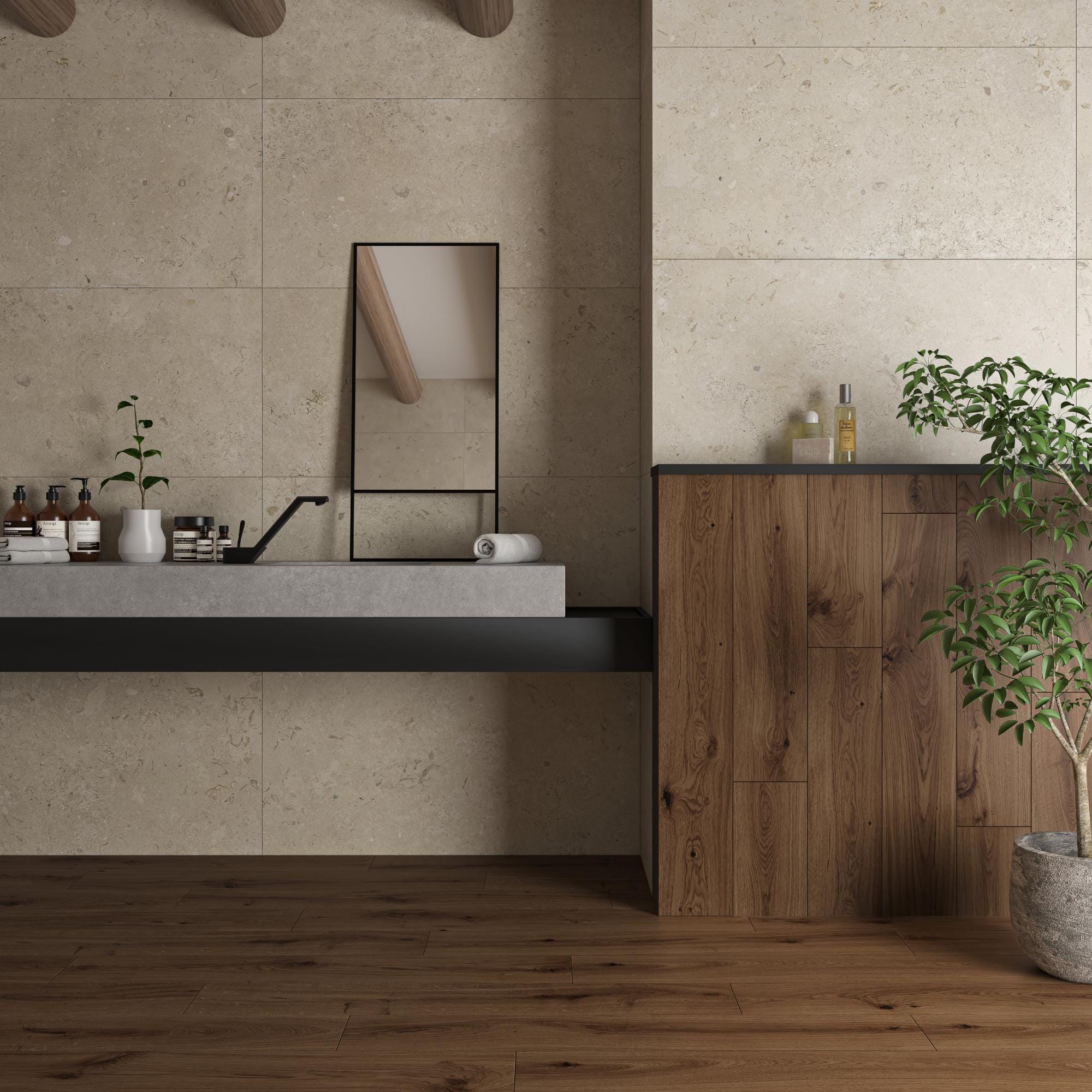 Suelo porcelánico efecto madera noce Dynamic 20x120 cm | Leroy Merlin
