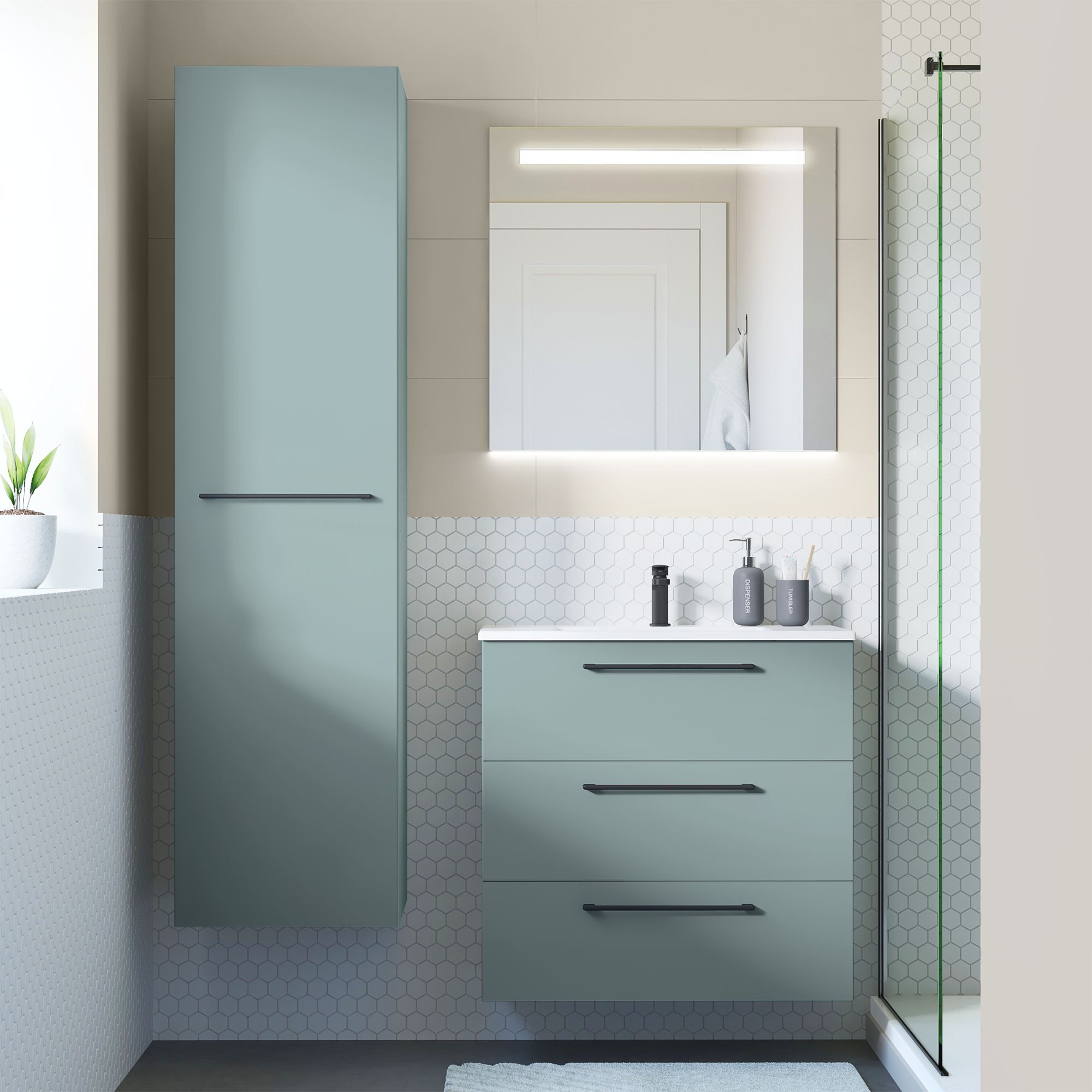 Columna de baño remix verde 45x173x46 cm de la marca SENSEA