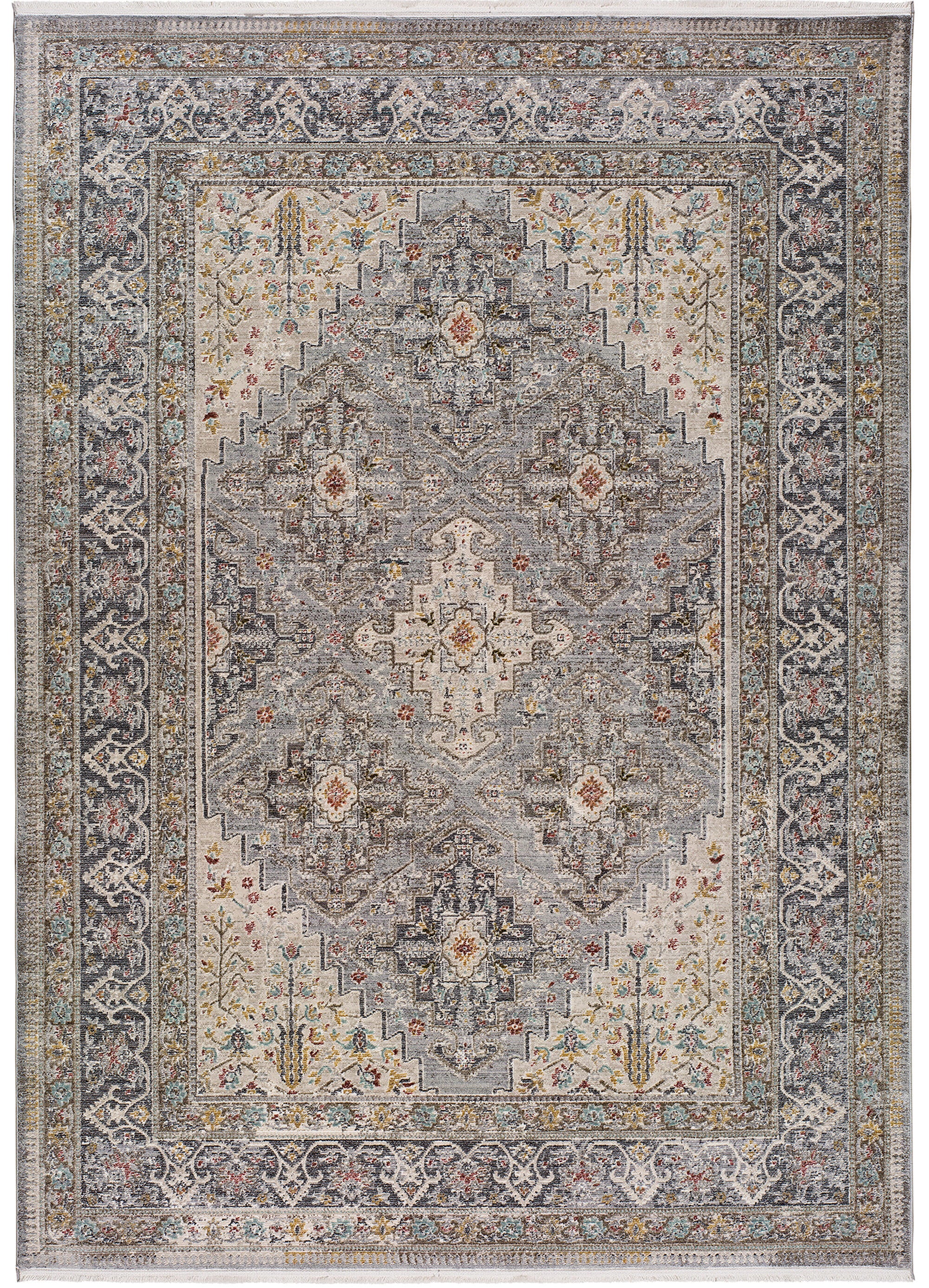 Alfombra poliéster sarough gris 160x230cm