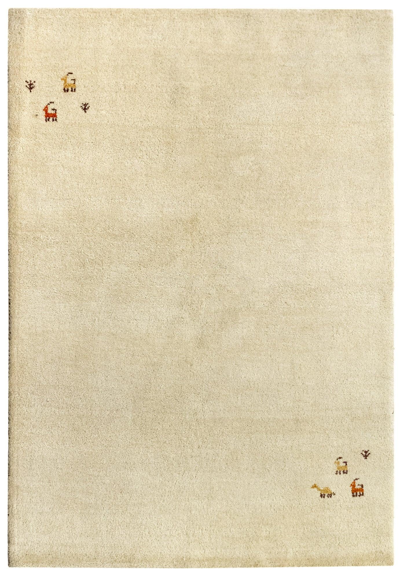 Alfombra de lana gabbeh 200x140 cm beige