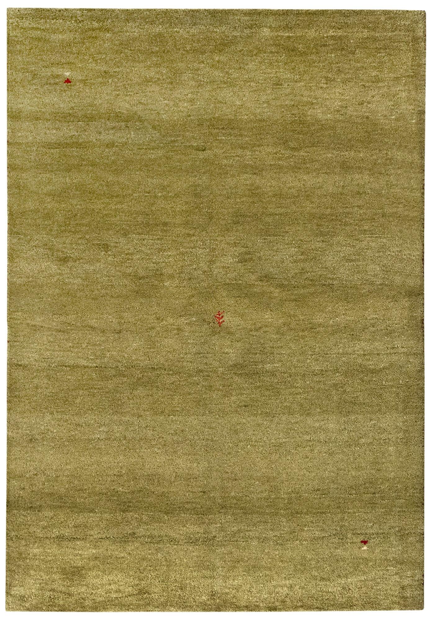 Alfombra de lana gabbeh 200x140 cm verde claro