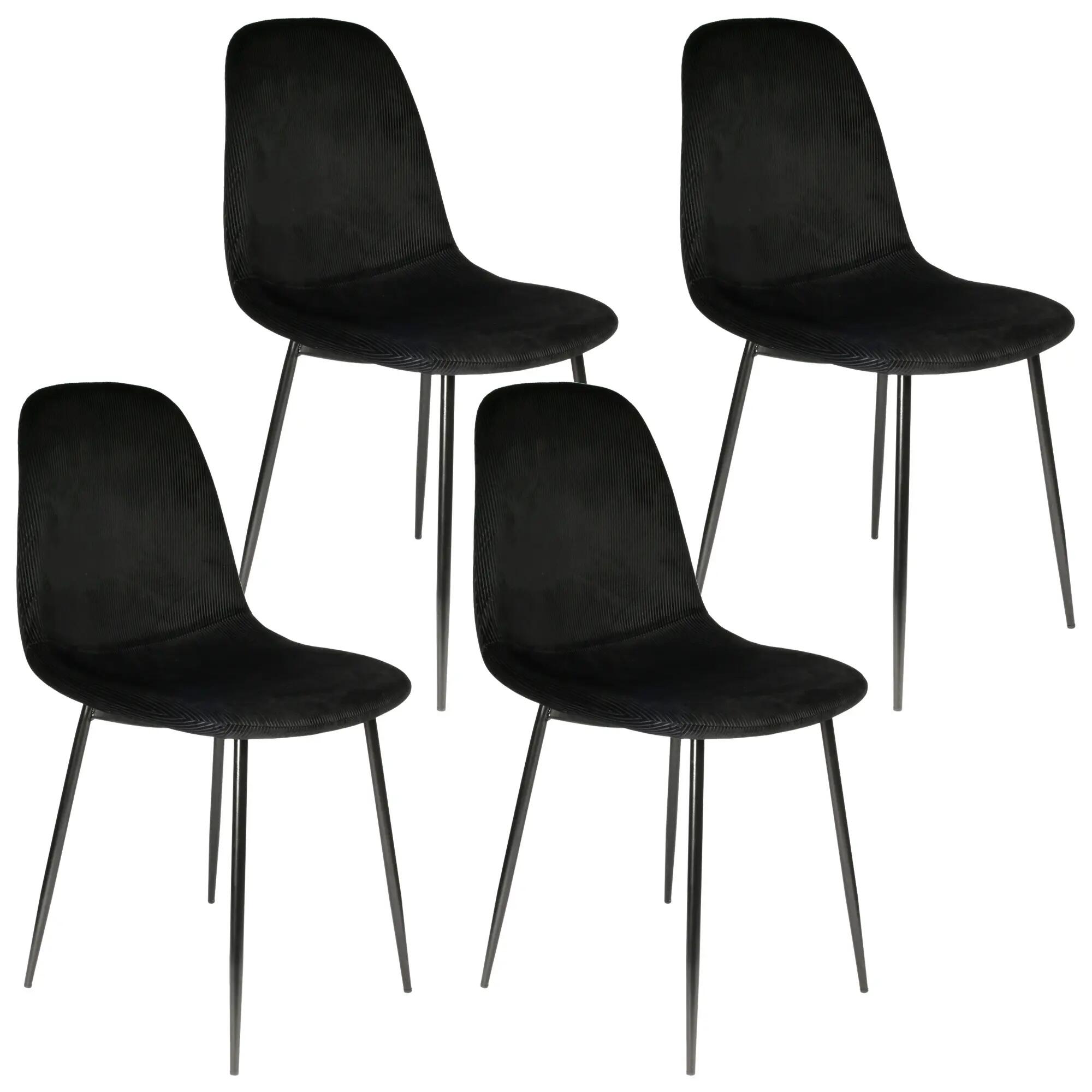 Set de 4 sillas giulia de madera en color negro cmp 87x42,5x44cm