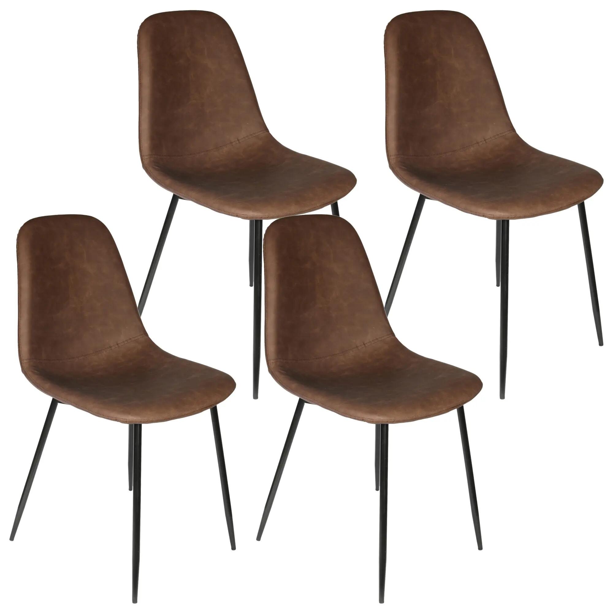 Set de 4 sillas amber de madera en color marrón cmp 85x54,2x44 cm
