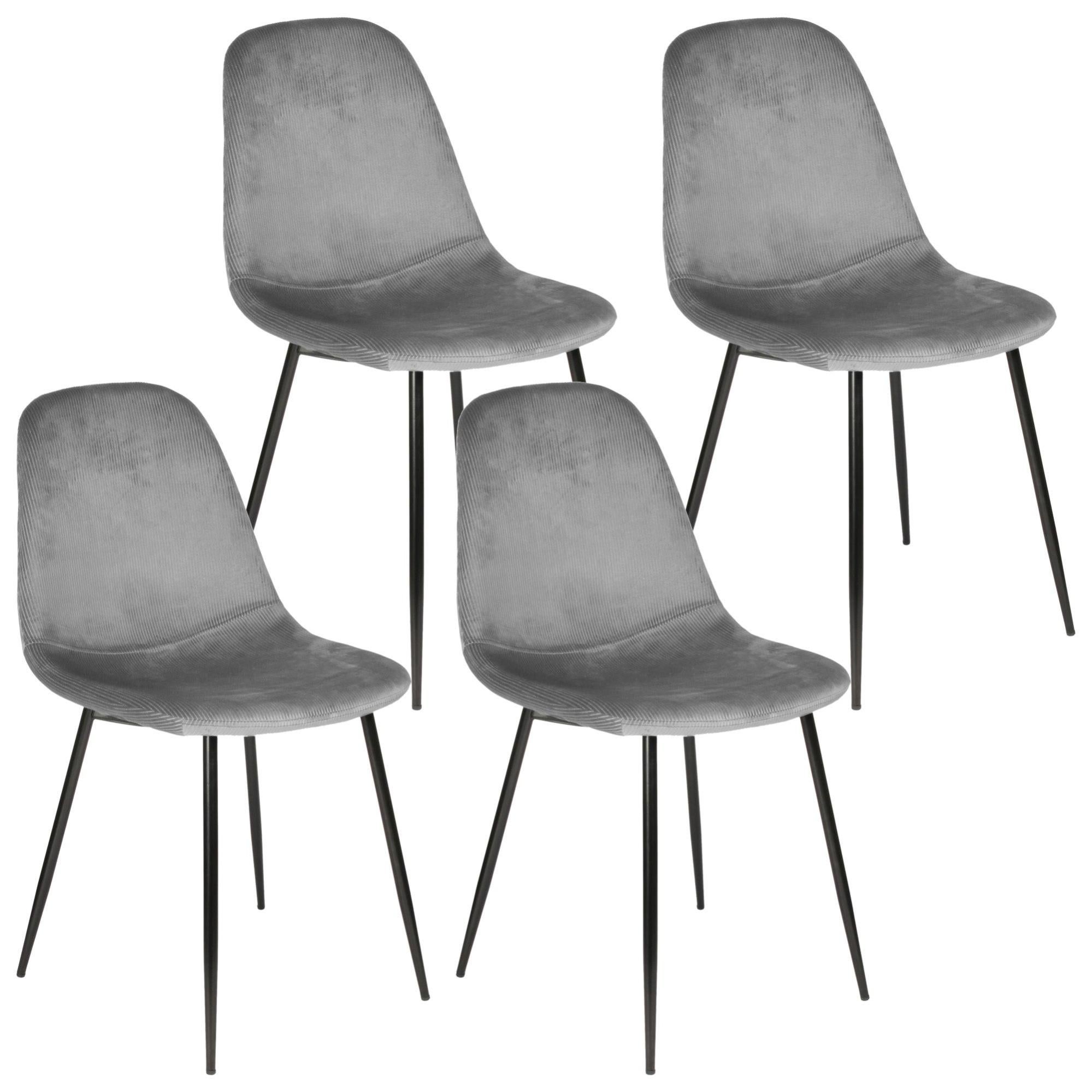 Set de 4 sillas giulia de madera en color gris plata cmp 87x42 5x44cm de la marca Sin marca