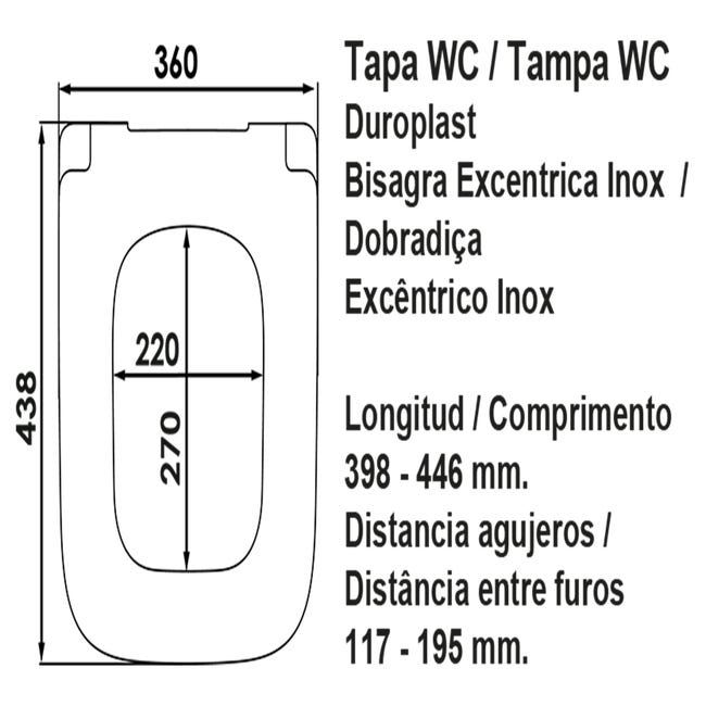 Tapa compatible Wc Duroplast Win de Strohm Teka blanca