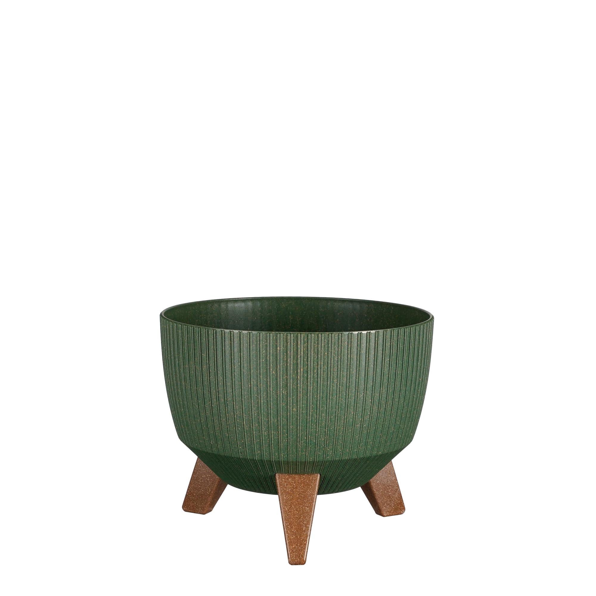 Maceta red Doppio de polipropileno verde 15x24cm