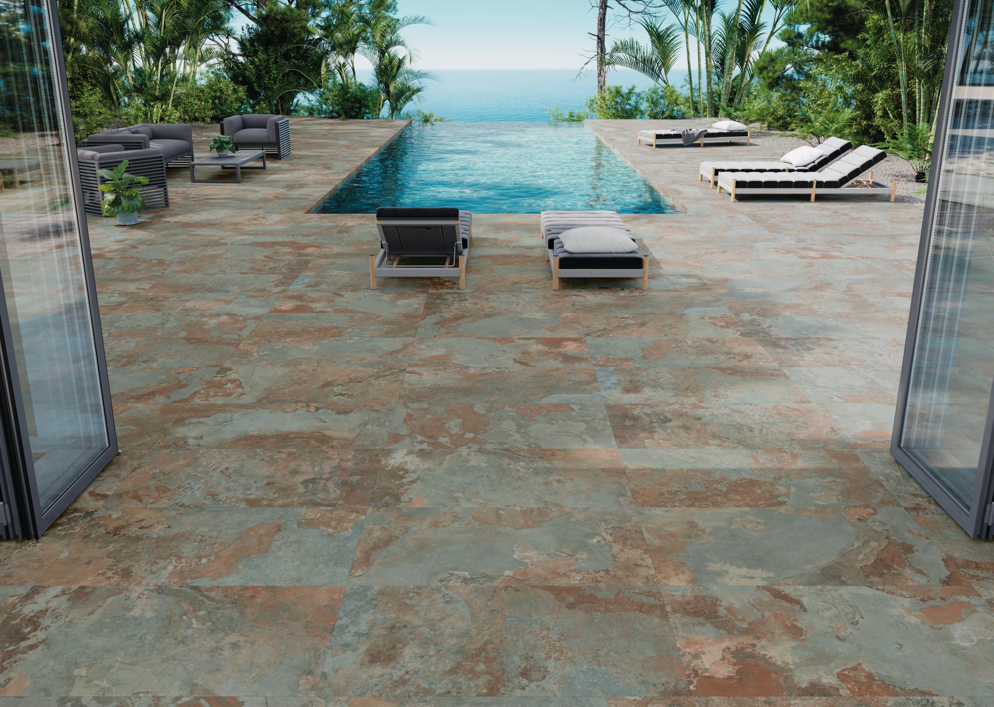 Grad Sphania Suelo efecto piedra verde Yukatan 60x120 cm GRESPANIA | Leroy Merlin