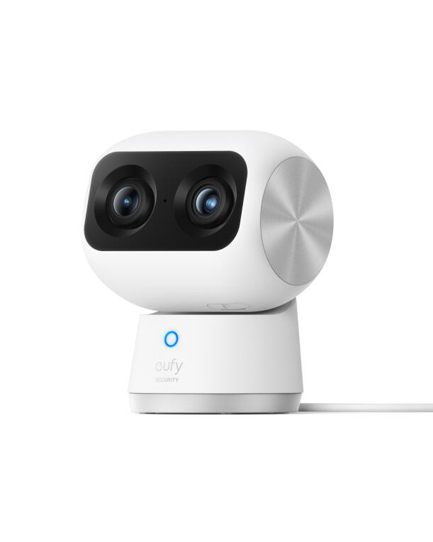 Cámara int 360° wifi doble lente 4k uhd 8x zoom/panorámica/inclinación eufy s350