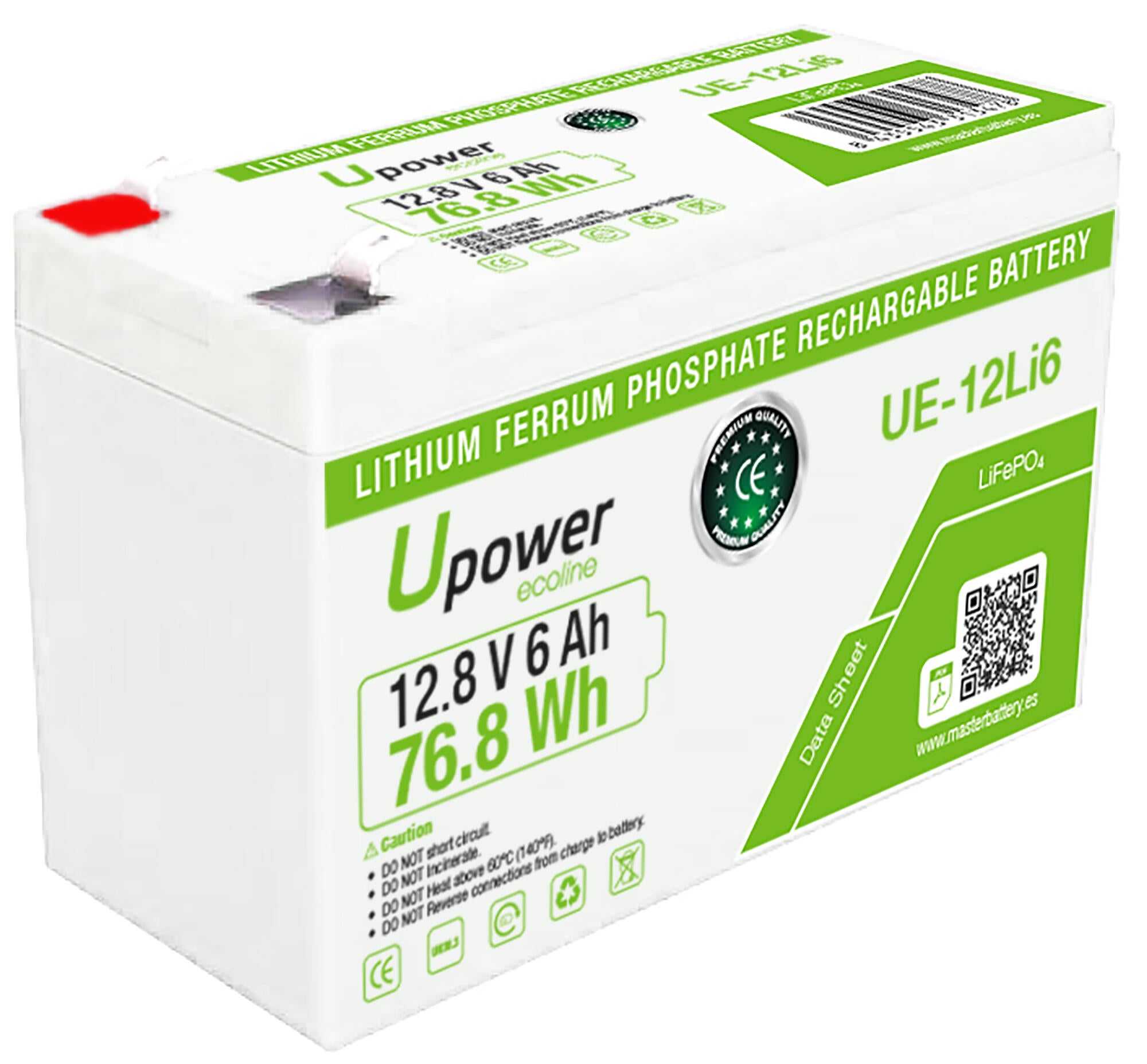 Batería solar lfp upower 6ah 12.8v