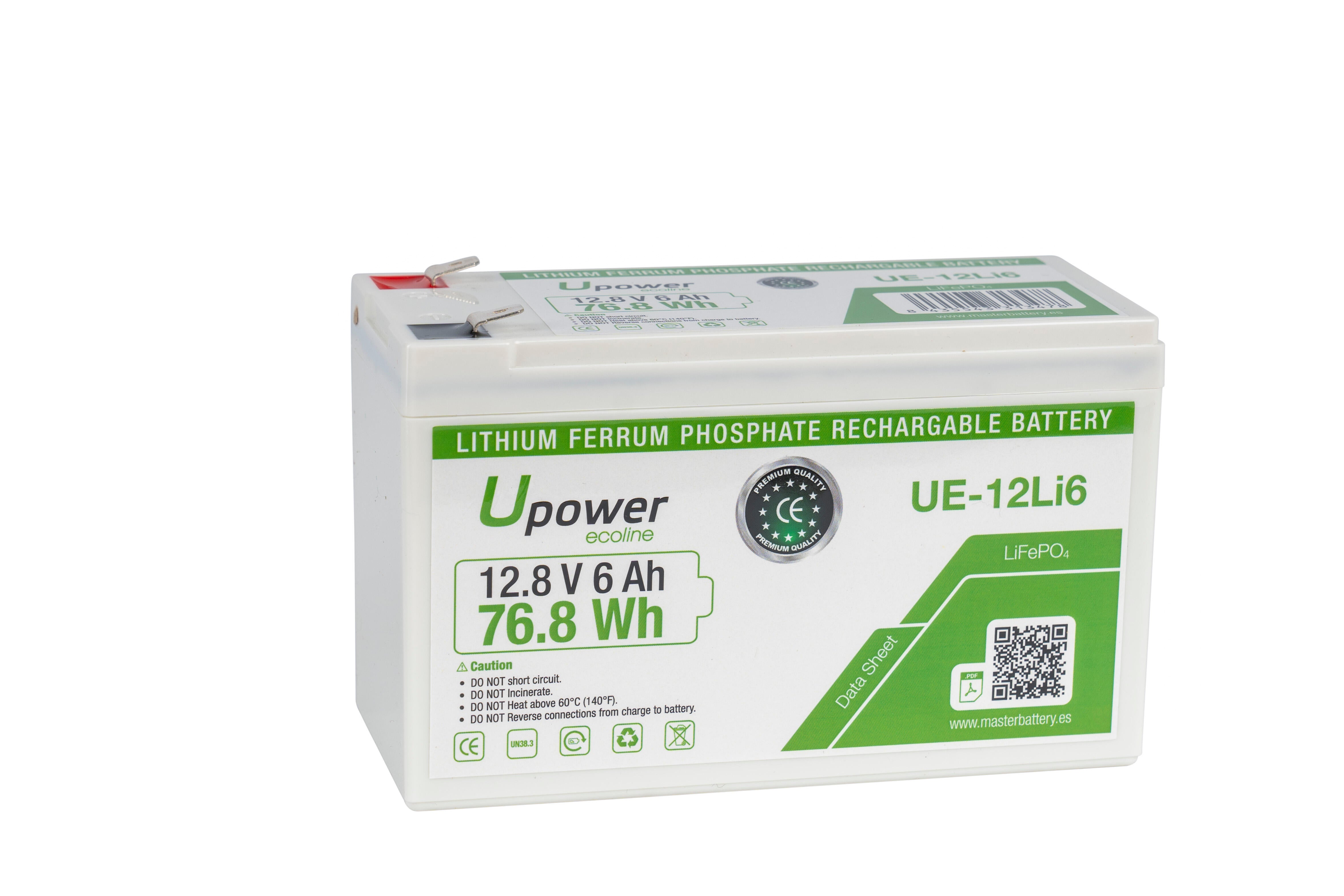 Batería solar lfp upower 6ah 12.8v