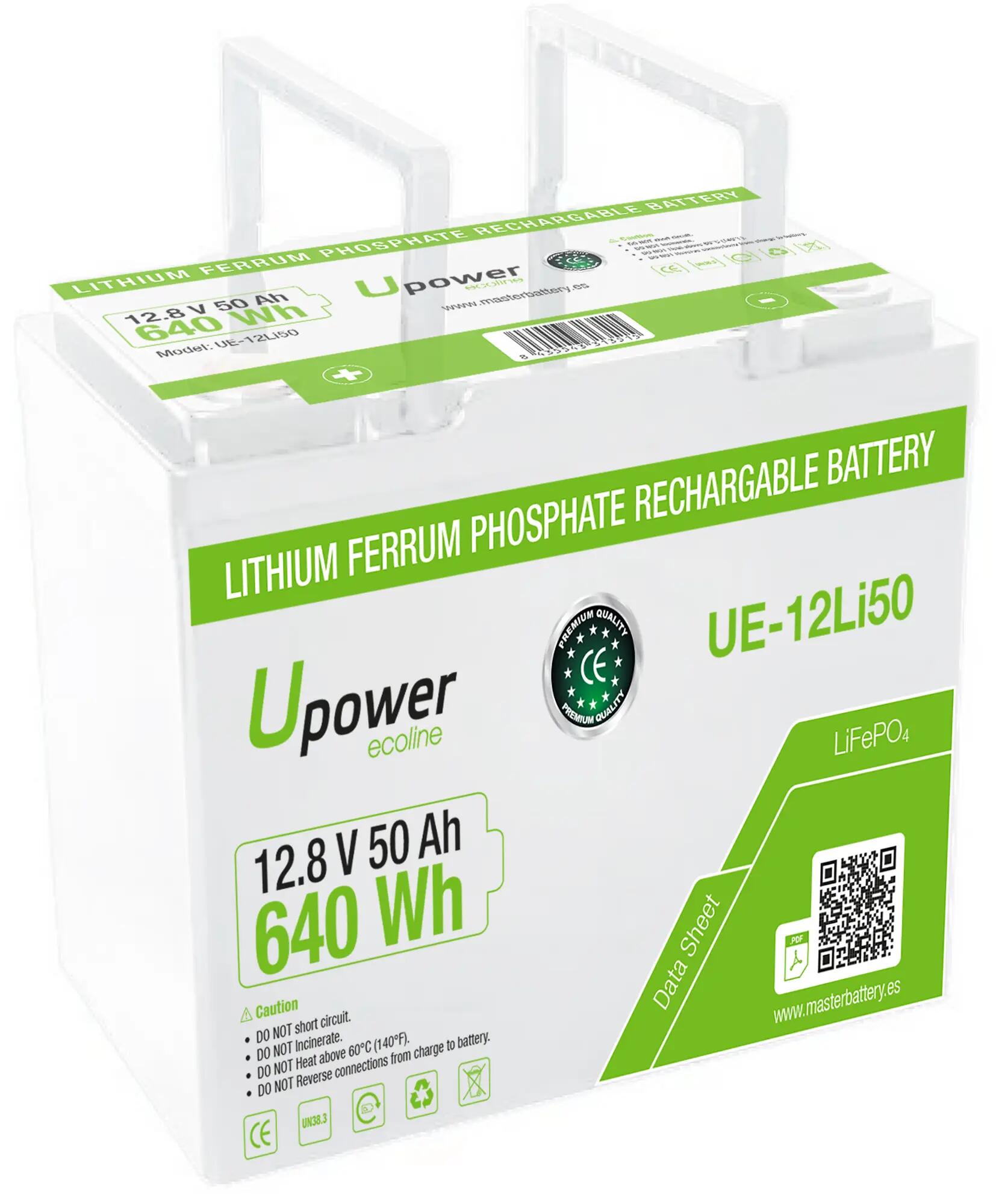 Batería solar lfp upower 50ah 12.8v