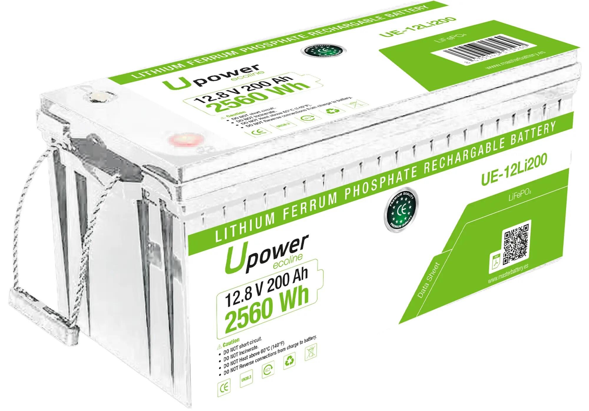 Batería solar lfp upower 200ah 12.8v