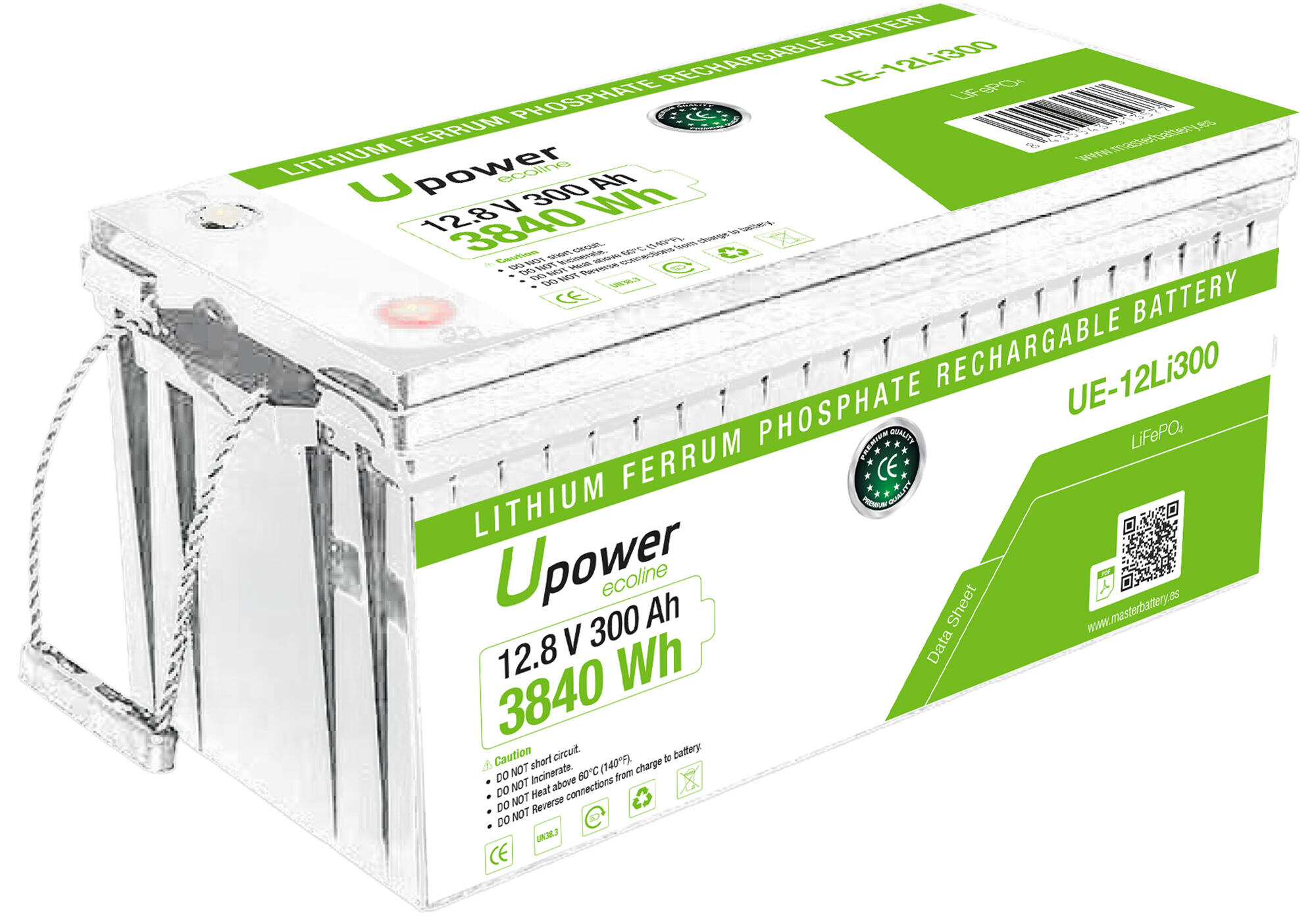 Batería para energía solar upower 300ah 12.8v de 300ah y 12v