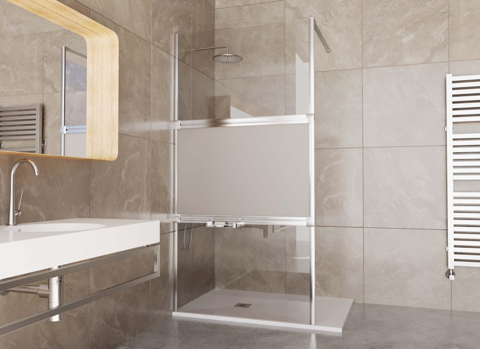 Panel de ducha doppia 3 serigrafiado perfil cromado 140x200cm de la marca PROFILTEK