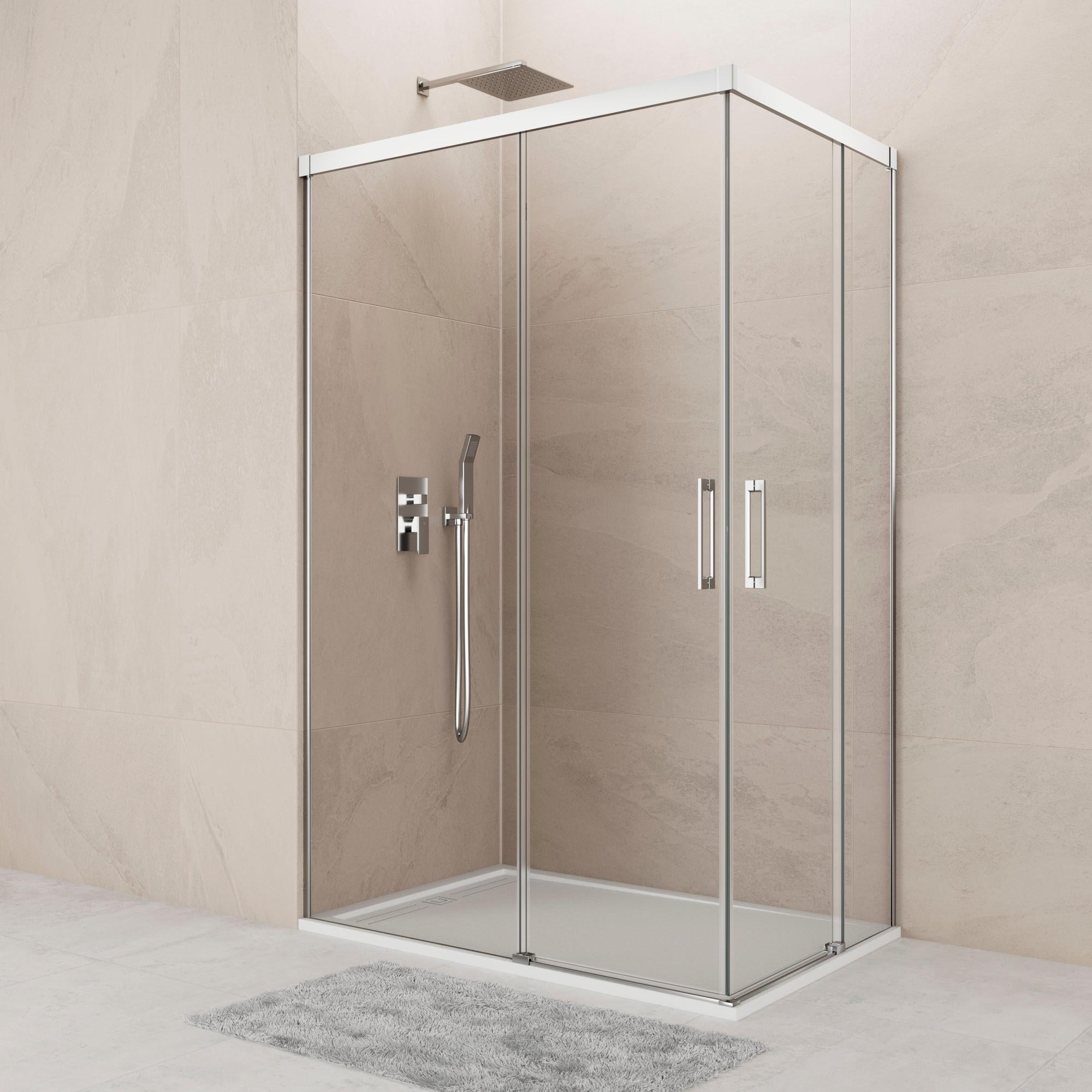 Mampara corredera noa transparente perfil cromado 120x100 cm de la marca GME