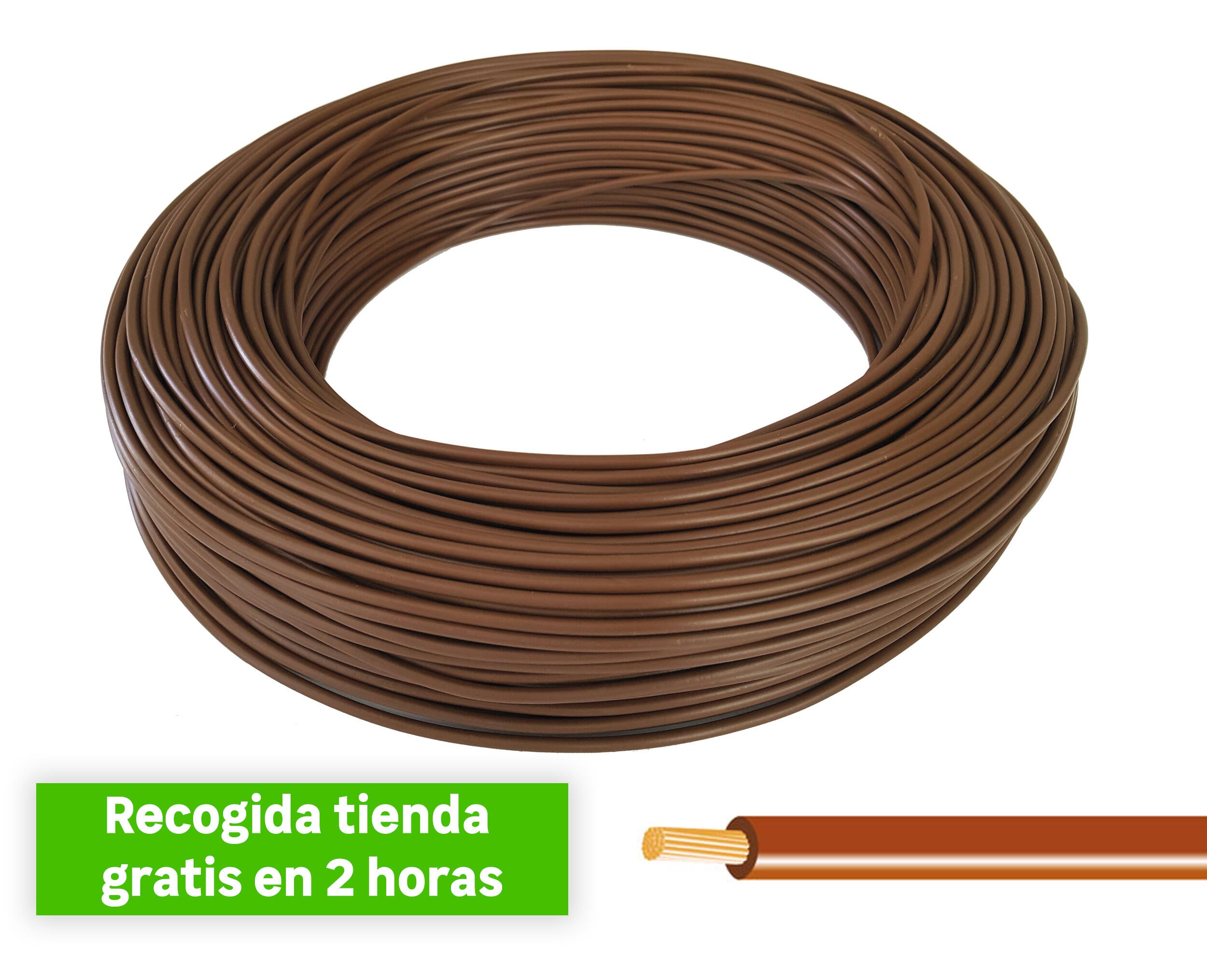Cable eléctrico por metros libre halógenos 2.5mm marrón