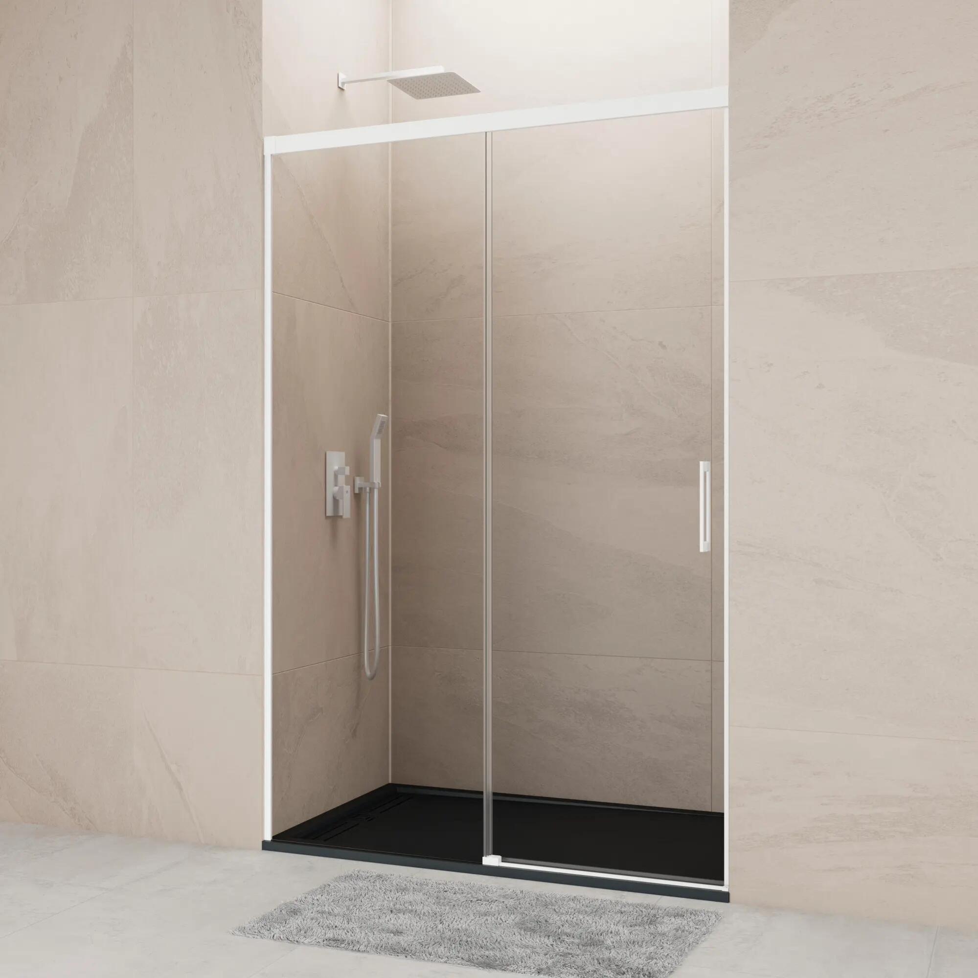 Mampara corredera noa transparente perfil blanco 120x195 cm de la marca GME