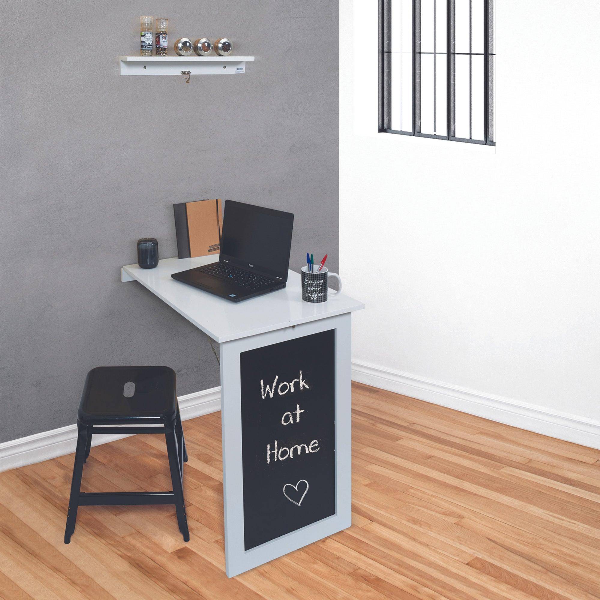 Mesa de escritorio de mdf color blanco de 76x75x50cm de la marca Sin marca