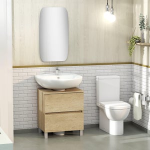 Mueble de baño bajo de Cielo, lavabo de pie Catino Doble — Singular