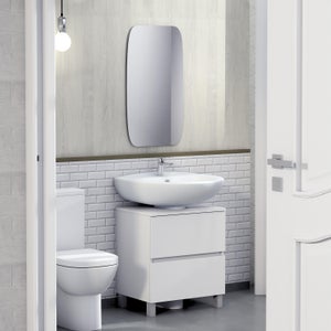 Mueble de baño suspendido Luton 80 cm ancho Negro Mate - Comprar online al  mejor precio.