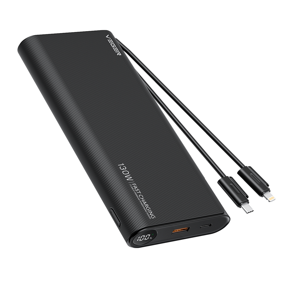Powerbank 130w 3x usb-c + usb-a 25.000 mah veger