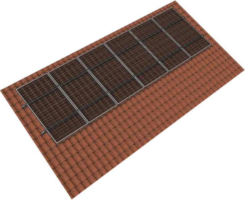 Estructura falcat coplanar varilla 6 paneles solares