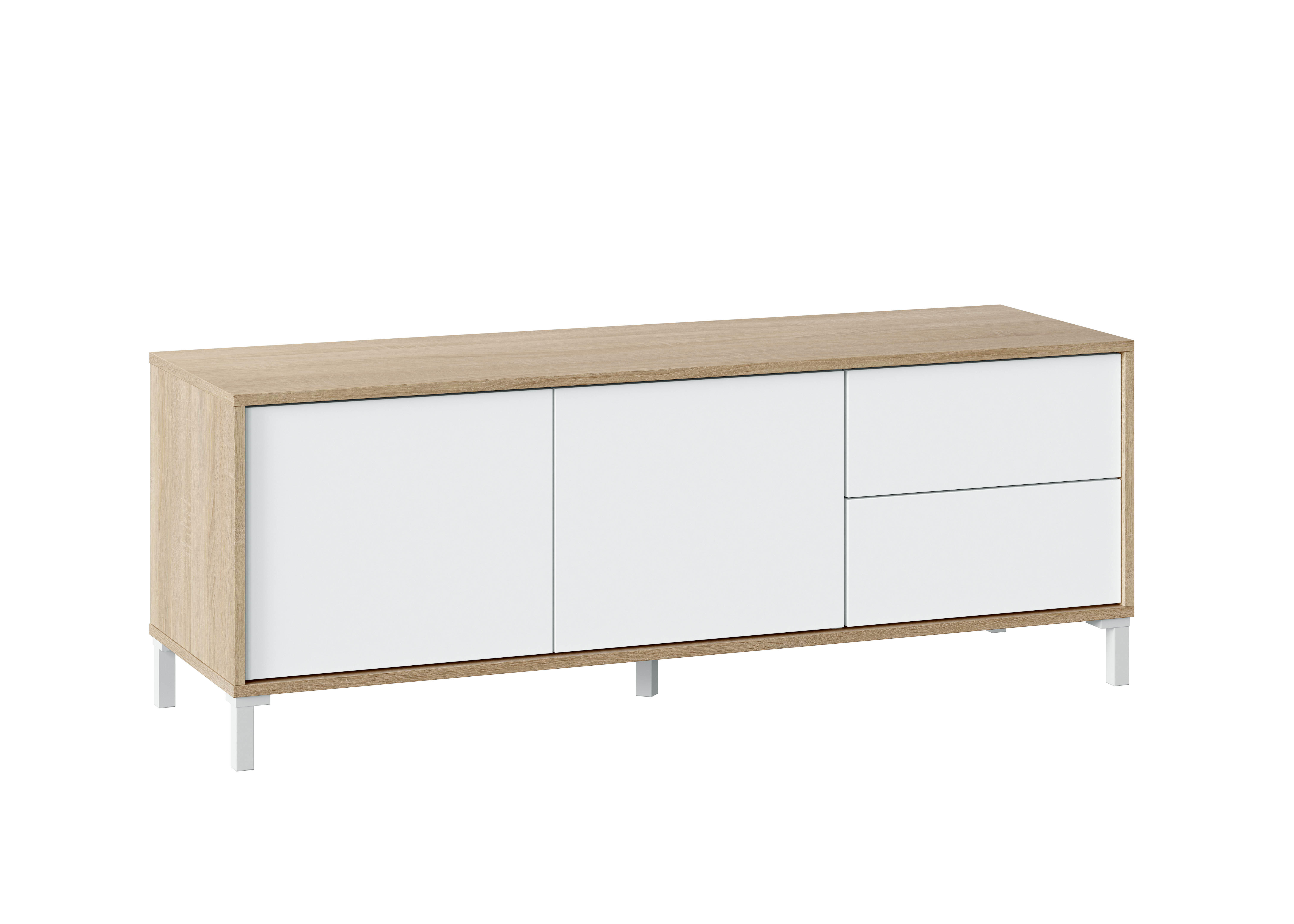 Mueble de tv brooklyn roble y blanco artik 130x47x41 cm (anchoxaltoxfondo)