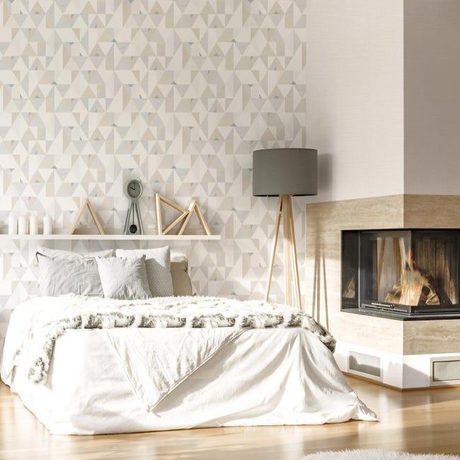 Papel Pintado Geométrico 8085 Gris