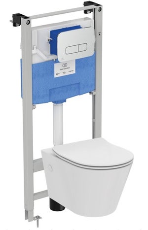 Grohe Solido Perfect Pack Cisterna WC Serel con brida + tapa de cierre  suave + pulsador cromado (39186Perfect)