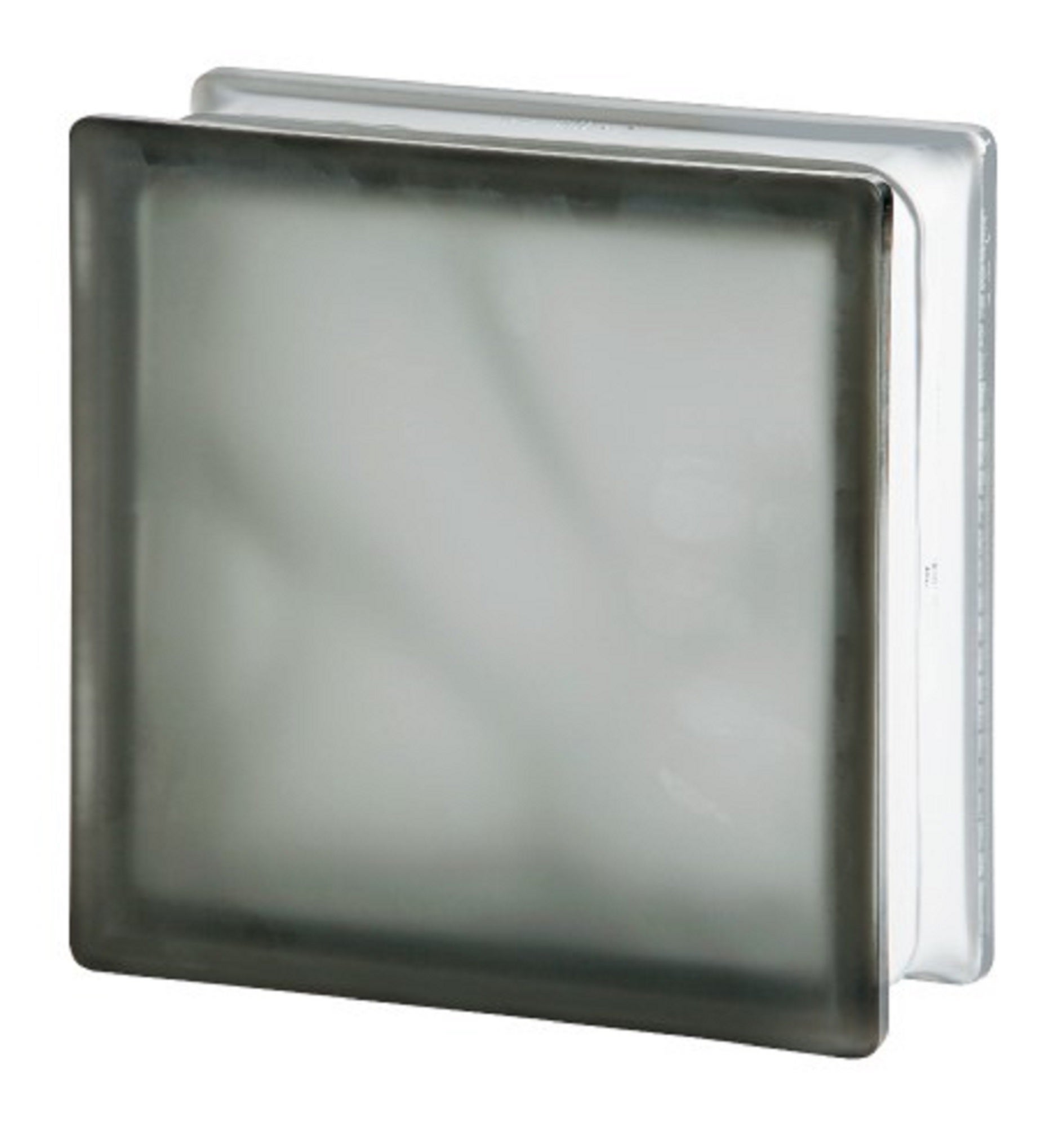 Bloque de vidrio satinado gris de 19x19x8cm