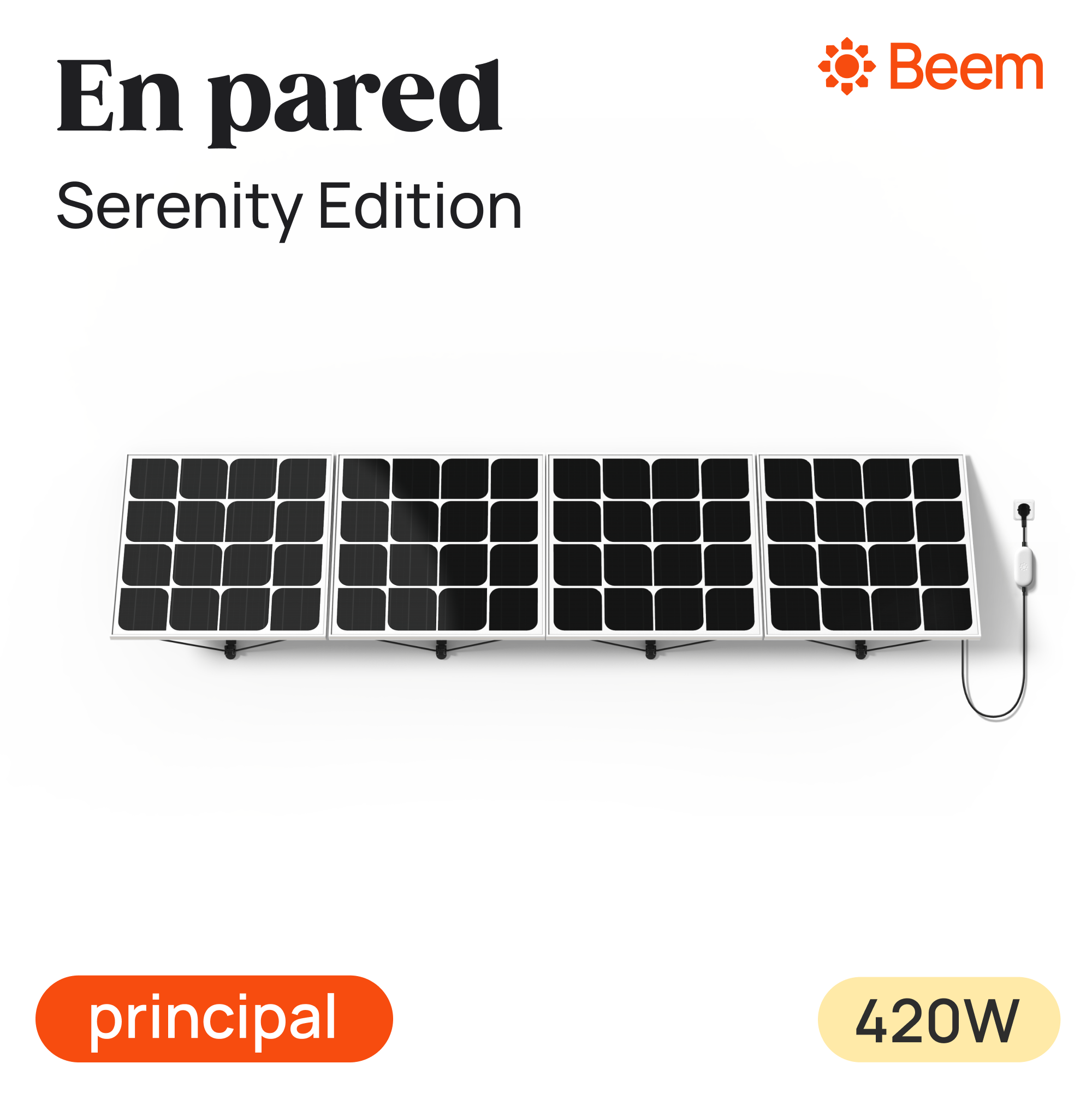 Kit de panel solar rígido enchufable beem serenity 420 w