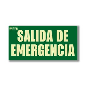 Cartel de salida de emergencia a la derecha. Señal luminiscente de 32 x 16  cm - Cablematic