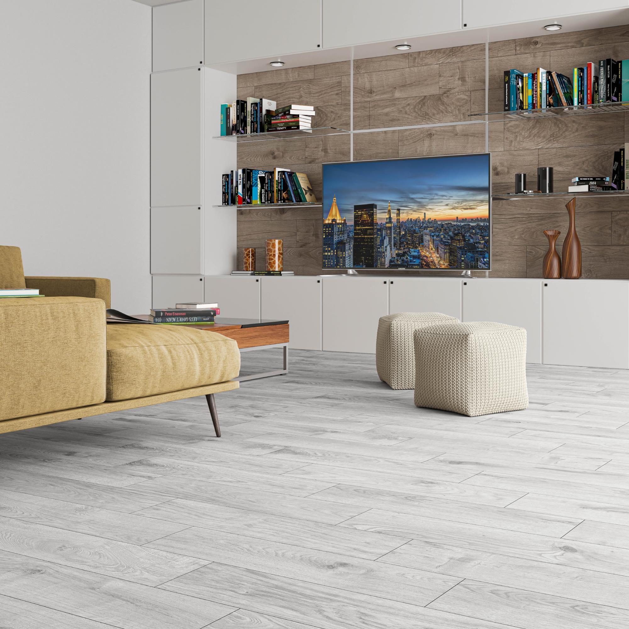 Suelo porcelánico providence efecto madera blanco 20x75 cm c1