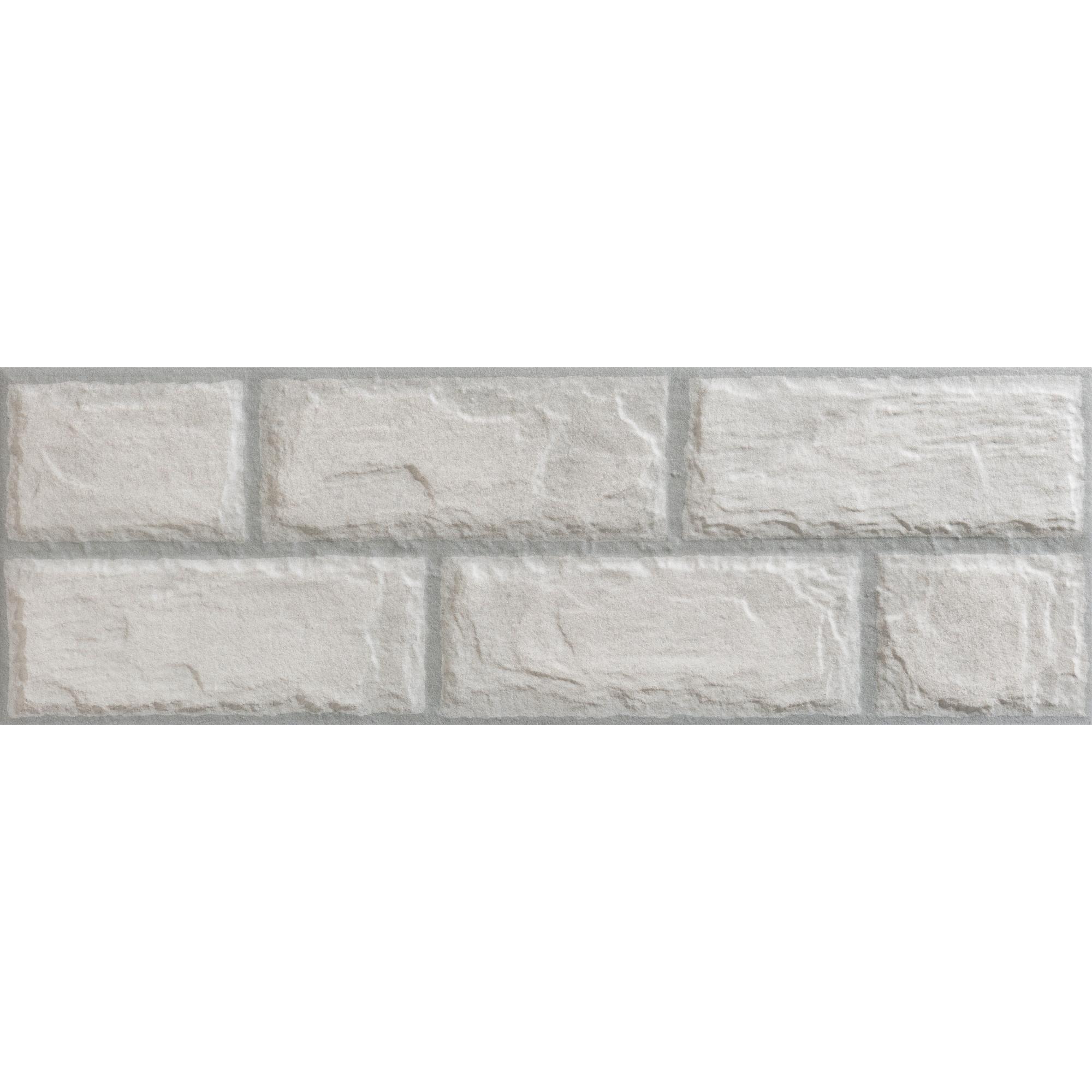 Azulejo porcelánico calderona efecto piedra blanco 17x52 cm c1