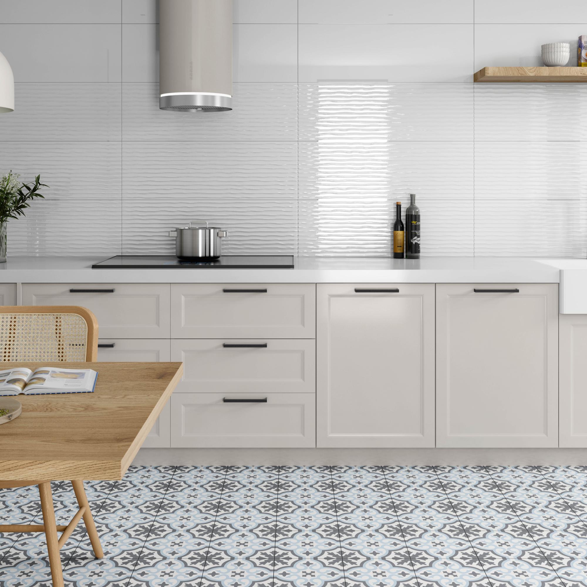 Azulejo cerámico basic white efecto blanco brillante 30x90 cm