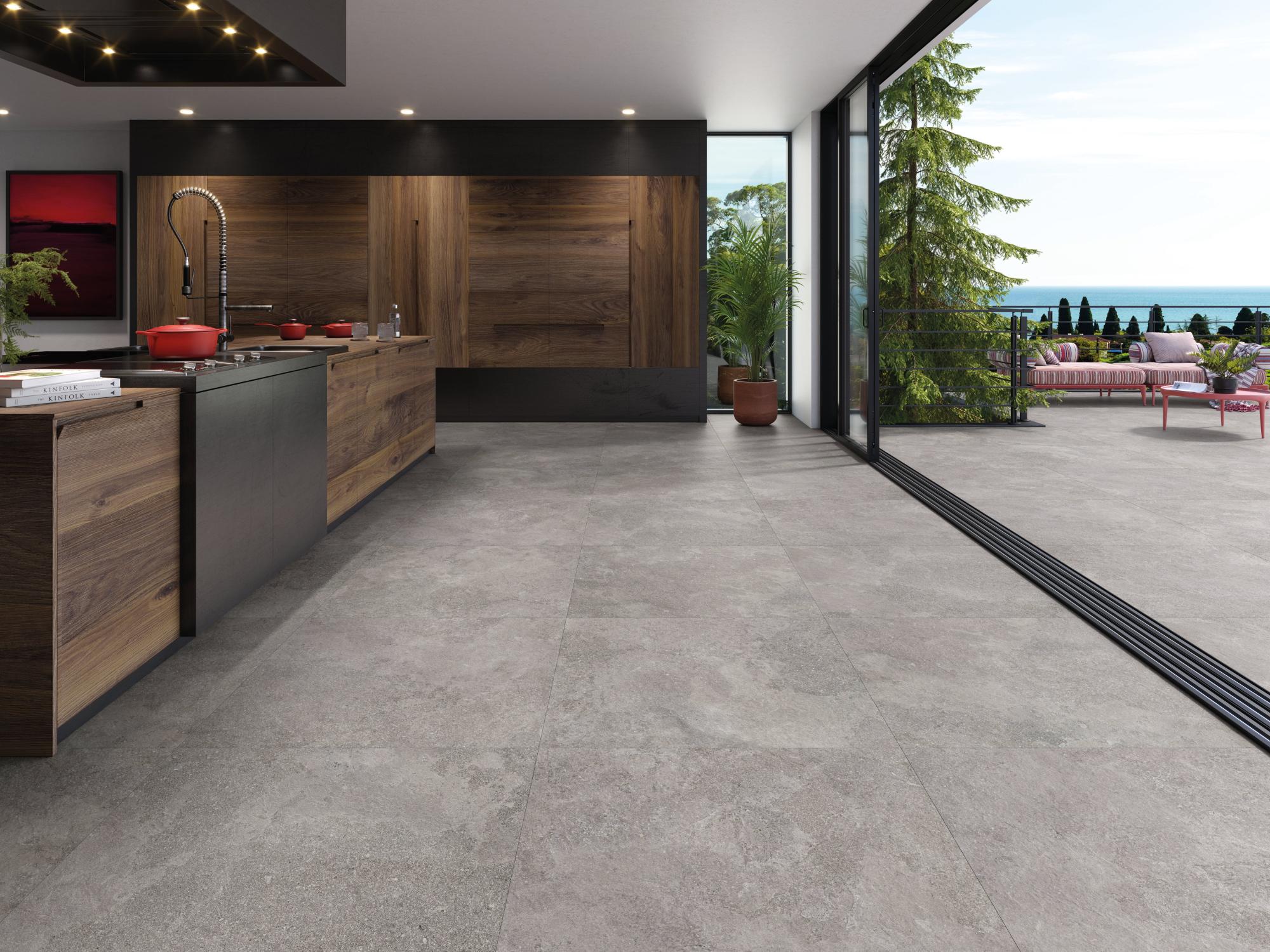 Suelo/azulejo porcelánico burlington efecto piedra gris 60x120 cm c1 ...