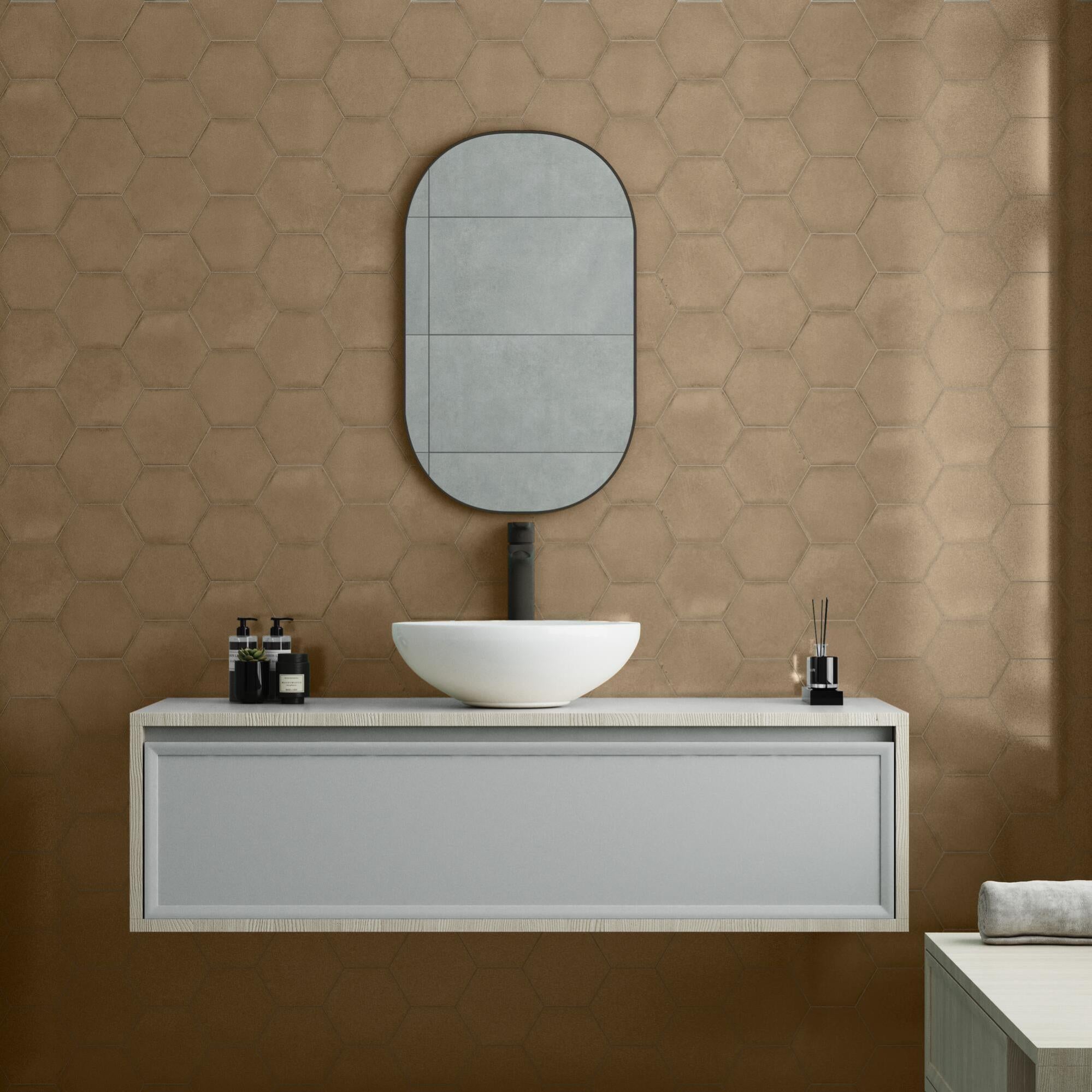 Azulejo cerámico grace efecto zellige taupe 13x15 cm pamesa de la marca PAMESA CERAMICA